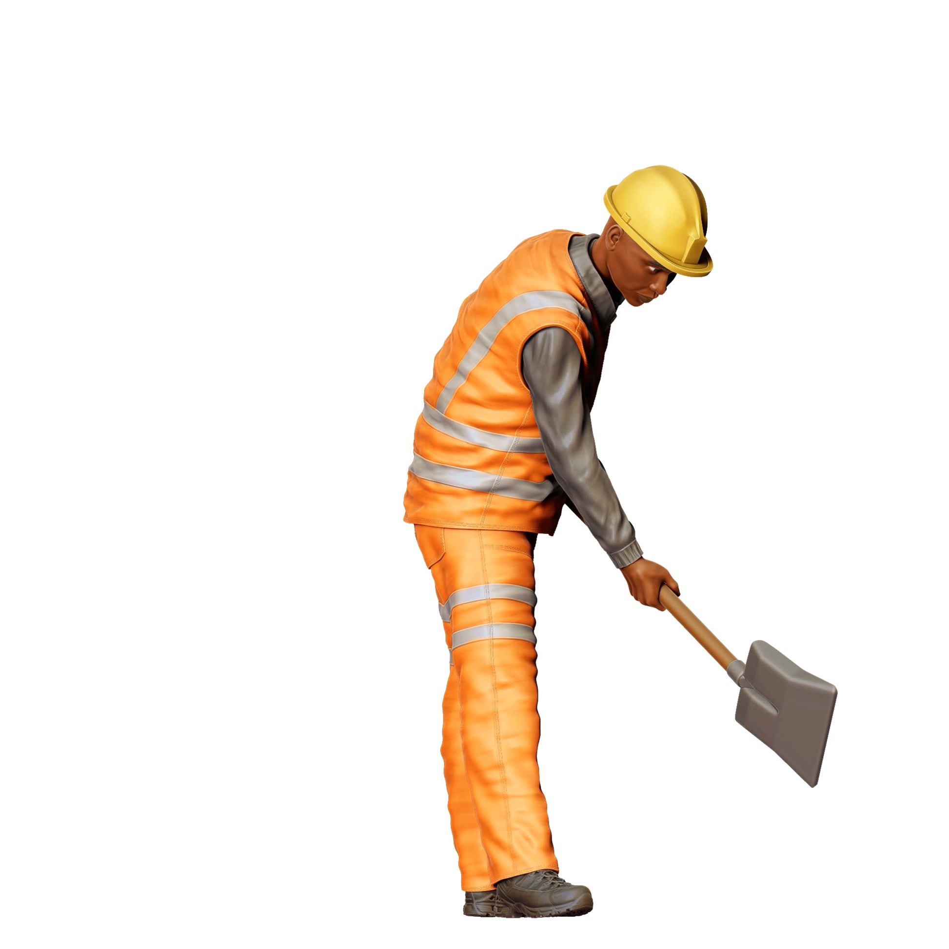 Foto del producto de modelismo diorama 0: Trabajador en la vía con pala - Ferroviario/Obrero de construcción C (Ref. Nr. 389)