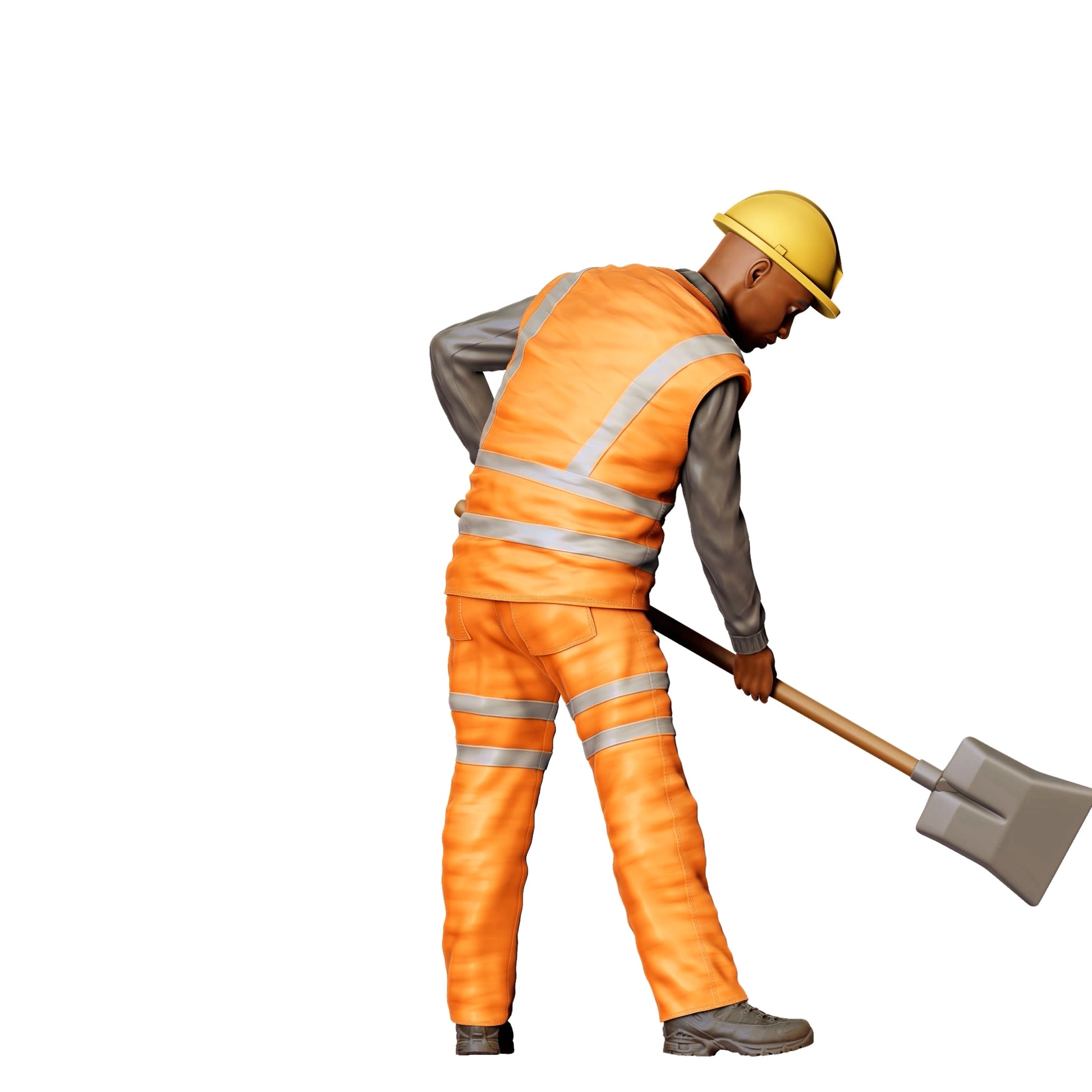 Foto del producto de modelismo diorama 0: Trabajador en la vía con pala - Ferroviario/Obrero de construcción C (Ref. Nr. 389)