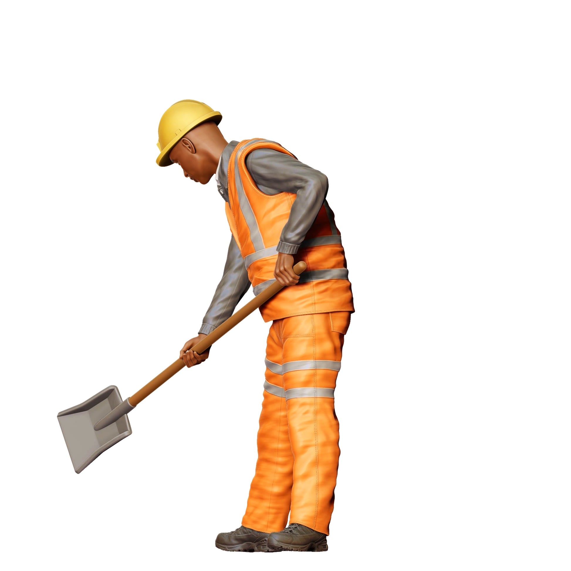 Foto del producto de modelismo diorama 0: Trabajador en la vía con pala - Ferroviario/Obrero de construcción C (Ref. Nr. 389)