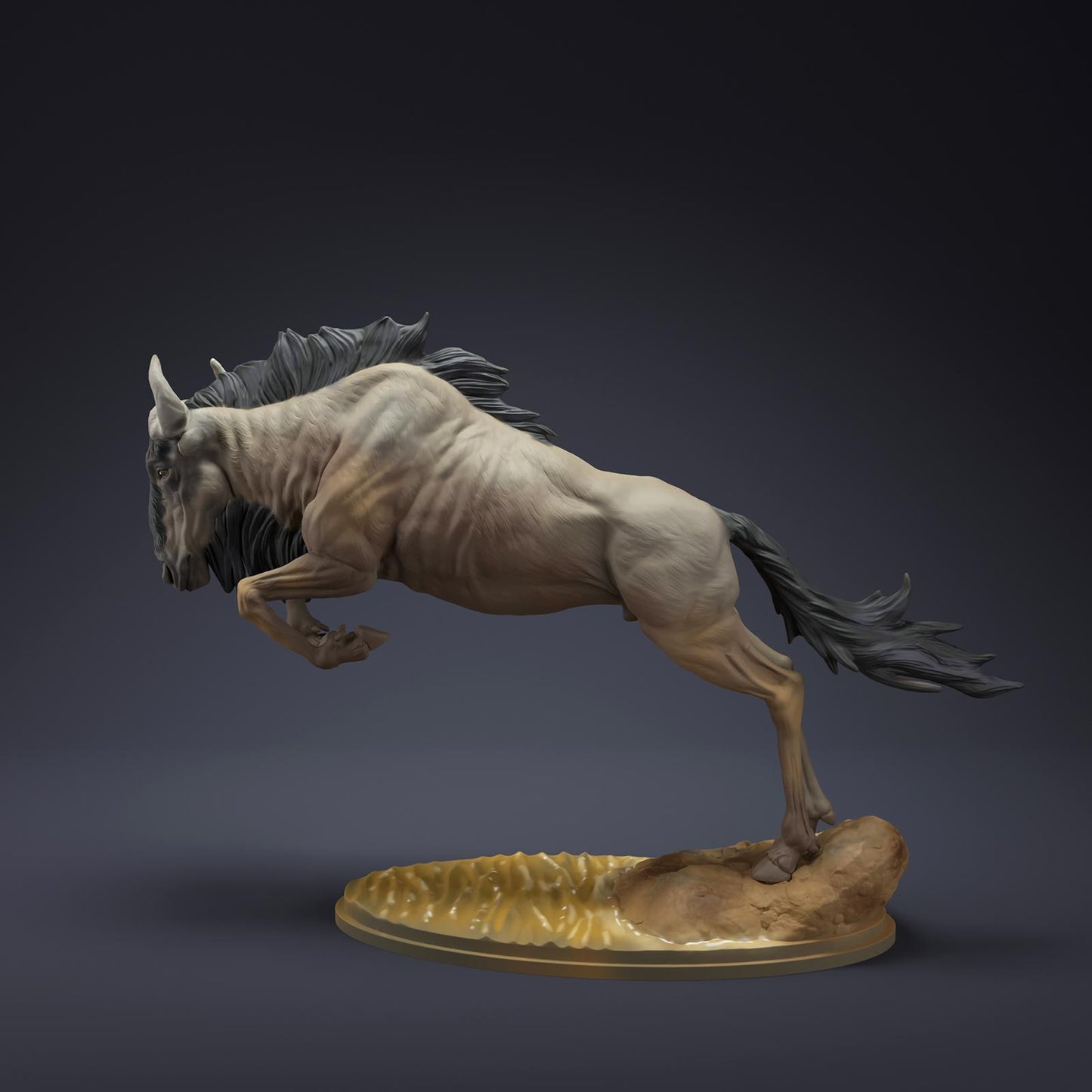 Foto del producto Figura de animal Diorama, Modelismo: 0: Figura de animales de la sabana: ñu saltando – Wildebeest (Ref 01_01_85)