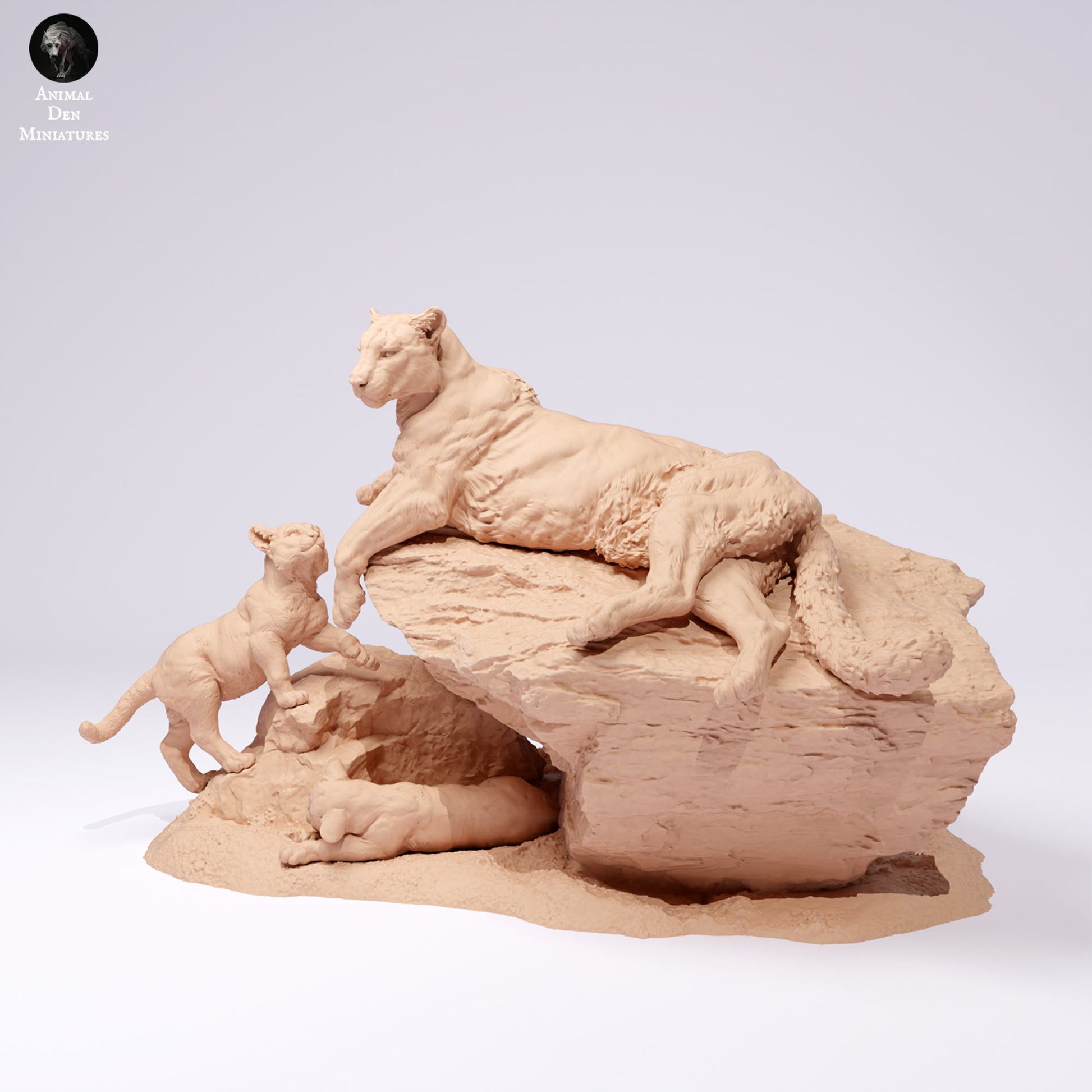 Foto del producto figura de animal diorama, modelismo: 0: figura de fauna salvaje: puma en una roca (Ref 25_01_05)