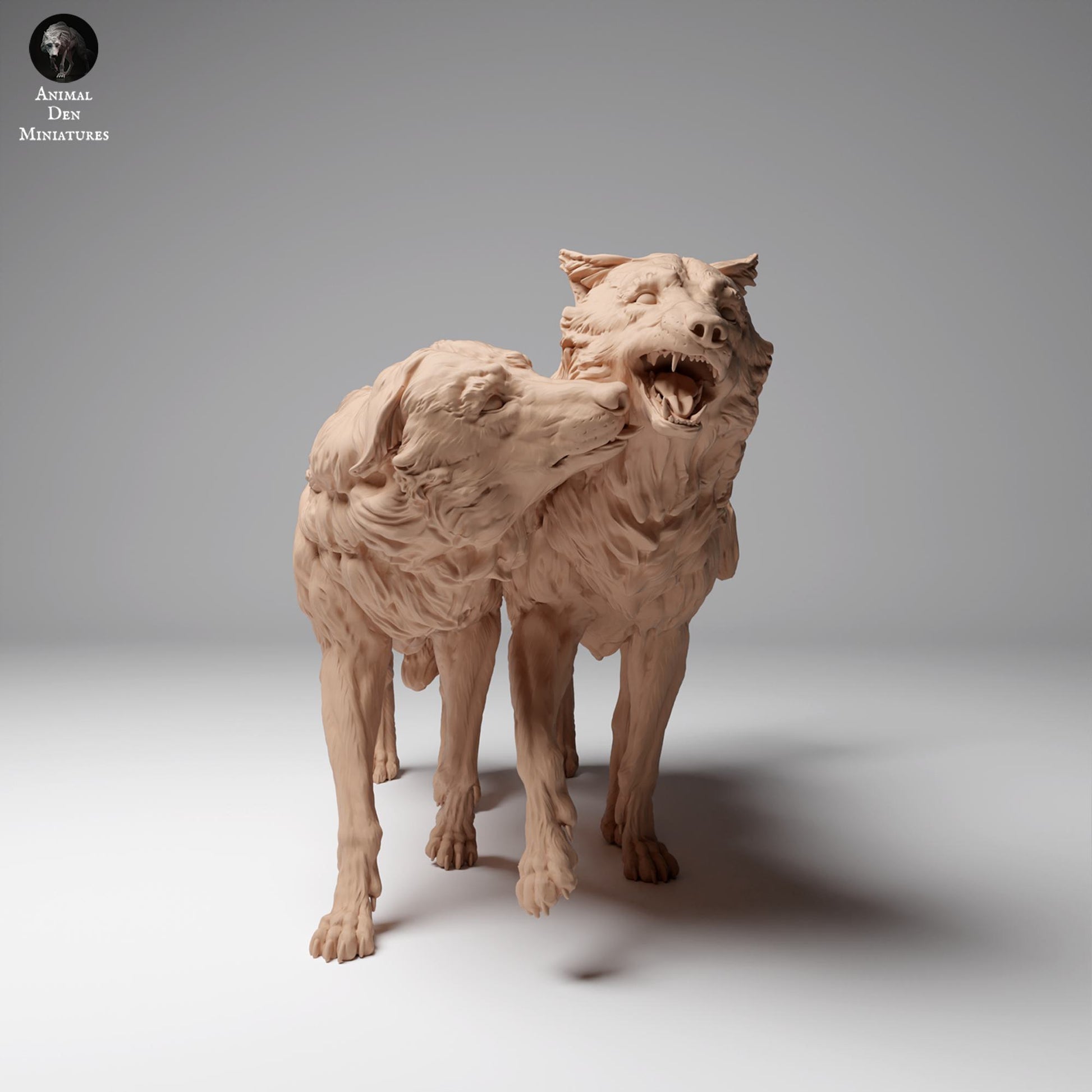 Foto del producto figura de animal diorama, modelismo: 0: Figuras de fauna salvaje: Lobos mongoles en juego (Ref 24_12_05)