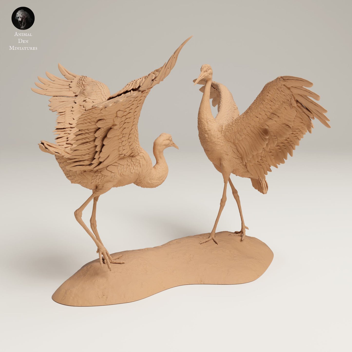 Foto del producto figura de animal diorama, modelismo: 0: figura de fauna salvaje: grúas canadienses danzantes – grandes grúas de arena (Ref 25_06_10)