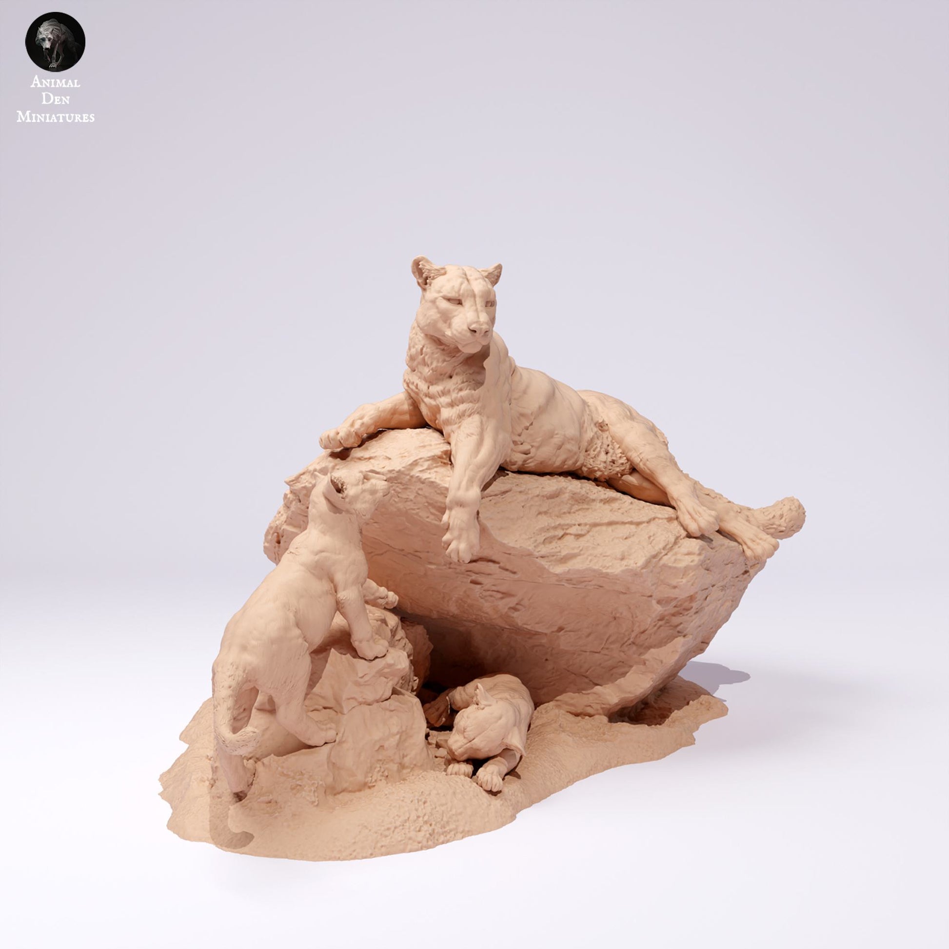 Foto del producto figura de animal diorama, modelismo: 0: figura de fauna salvaje: puma en una roca (Ref 25_01_05)