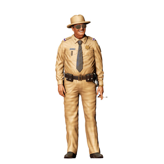 Foto del producto de modelismo diorama 0: Sheriff con gafas de sol y sombrero – Figura en uniforme con corbata (Ref. Nr. 406)