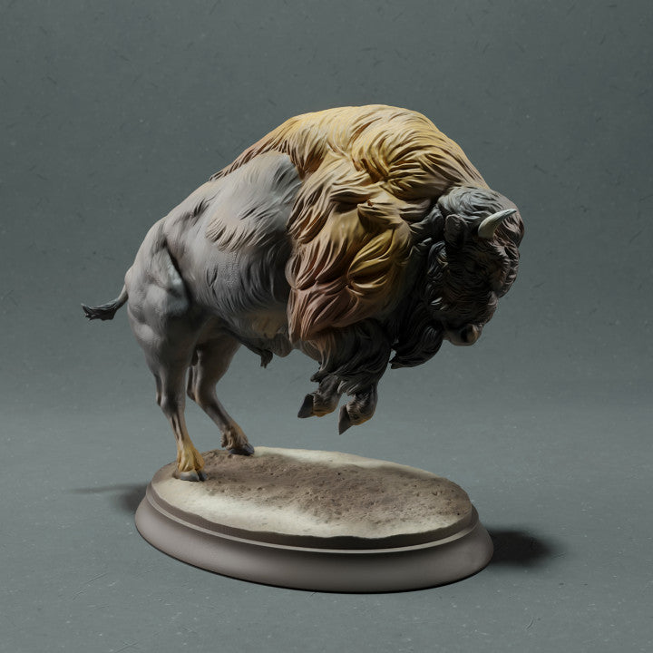 Foto de producto de figura animal Animal Den Miniatures 4: Figura de animal salvaje: bisonte americano atacando (22_10_14)