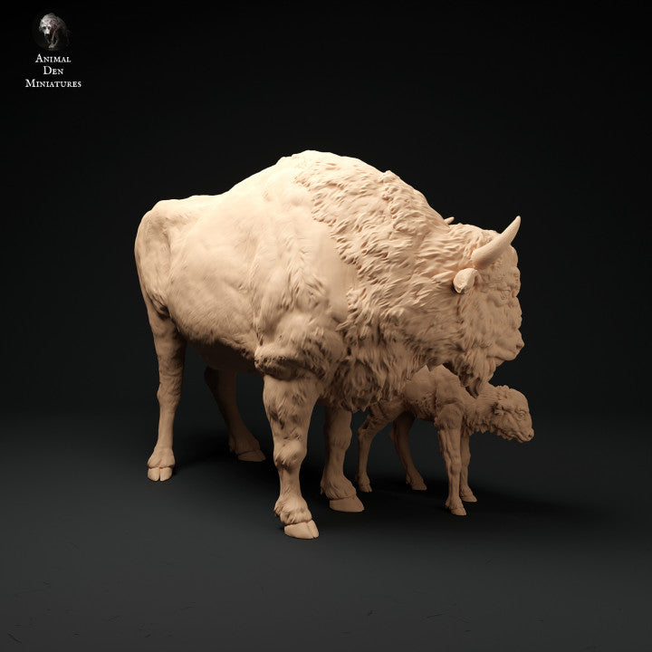 Foto del producto figura de animal diorama, modelismo: 0: Bisonte hembra con cría: Animales de Europa