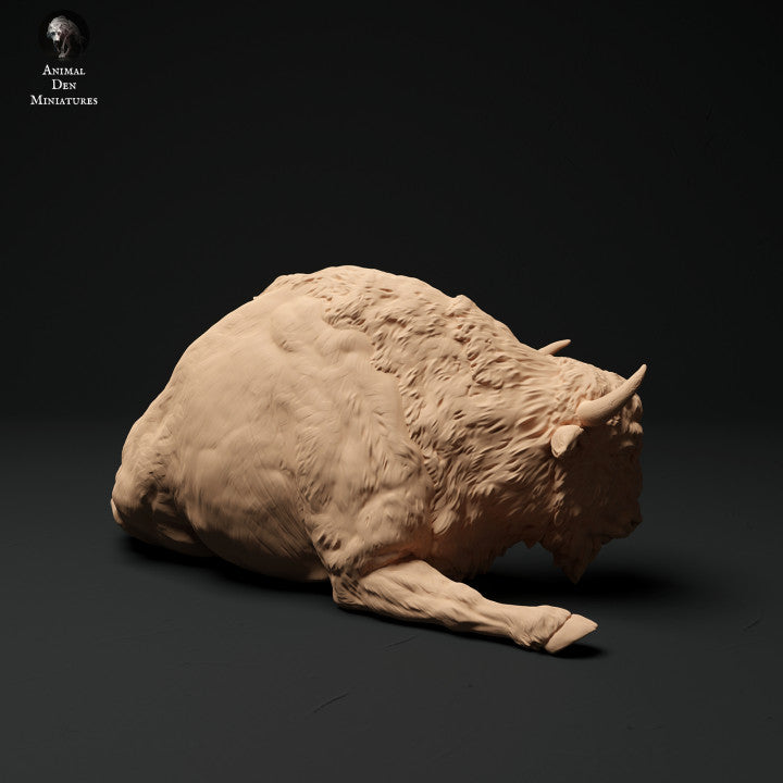 Foto del producto figura de animal diorama, modelismo: 0: Bisonte vaca acostada: Animales de Europa