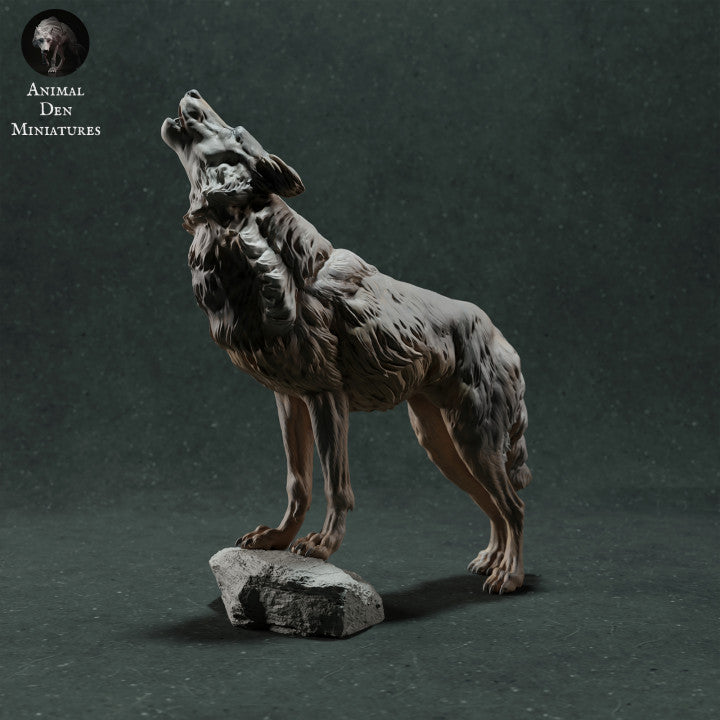 Foto de producto de figura de animal Animal Den Miniatures 3: figura de animal salvaje: lobo ibérico aullando (22_11_12)