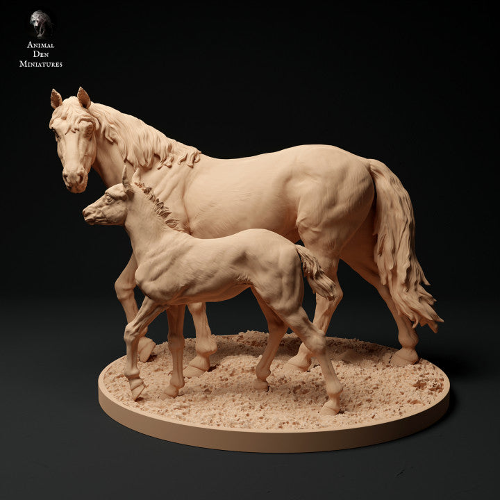 Produktfoto Tier Figur Diorama, Modellbau: 0: Konik/ Kleines Wildpferd Hengst mit Jungtier: Tiere aus Europa