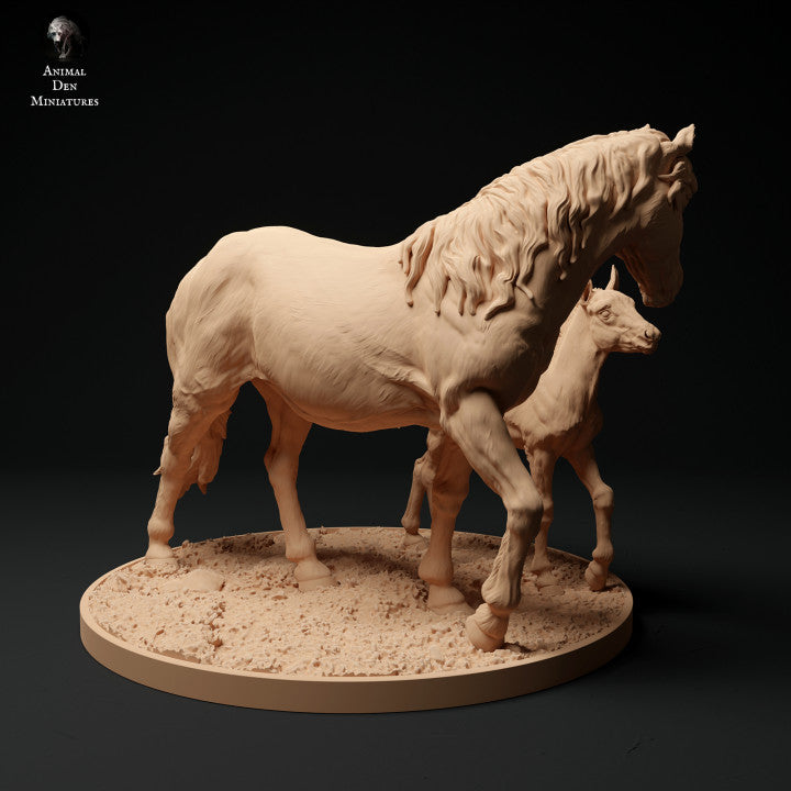 Produktfoto Tier Figur Diorama, Modellbau: 0: Konik/ Kleines Wildpferd Hengst mit Jungtier: Tiere aus Europa