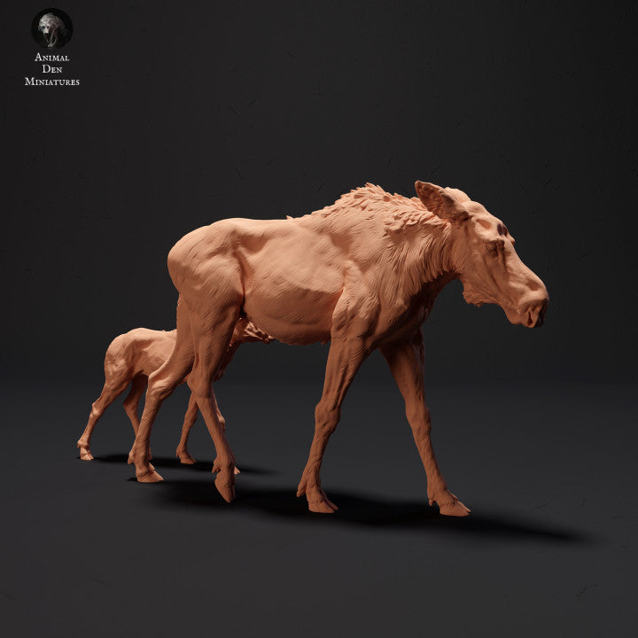 Produktfoto Tier Figur Diorama, Modellbau: 0: Elch mit Kalb: Tiere des Nordens