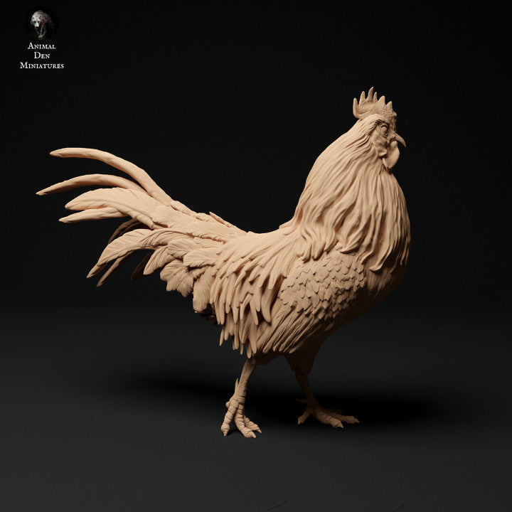 Foto del producto figura de animal diorama, modelismo: 0: figuras de animales de granja: 2 gallos - corriendo y cantando
