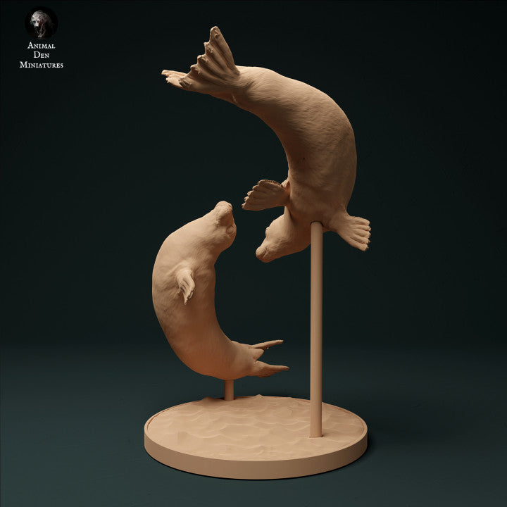 Foto del producto figura de animal diorama, modelismo: 0: focas de puerto nadando: animales del mar