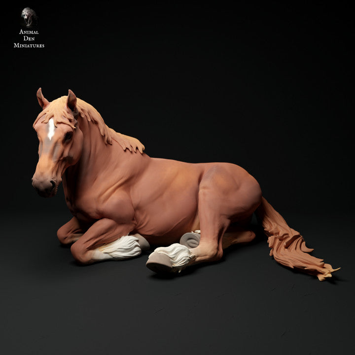 Foto del producto Figura de animal Diorama, Modelismo: 0: Figura de animal de granja: caballo acostado, yegua - Suffolk Punch