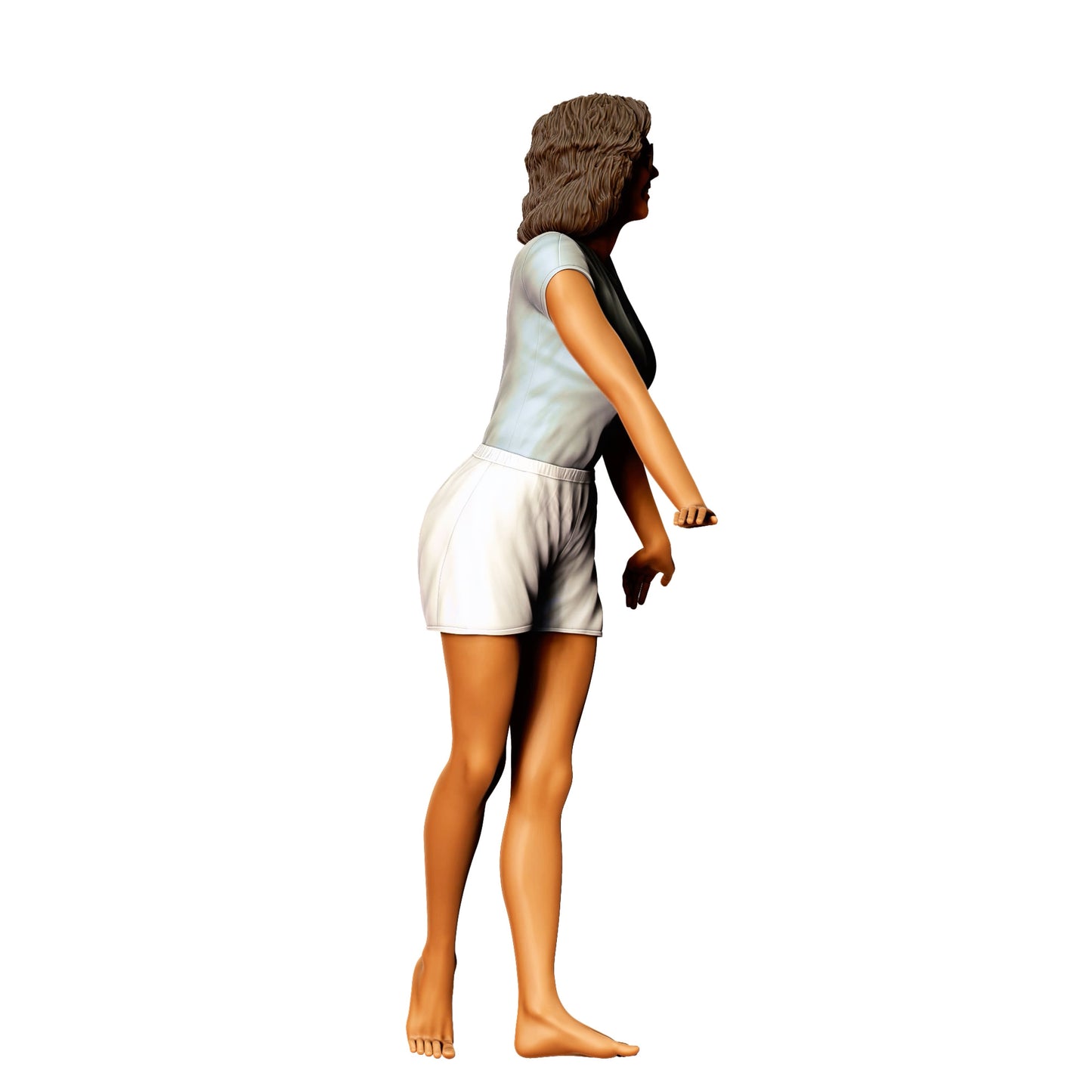 Diorama Modellbau Produktfoto 0: Lehnende Frau mit Sonnenbrille – Figur in sommerlichem Outfit (Ref. Nr. 440)