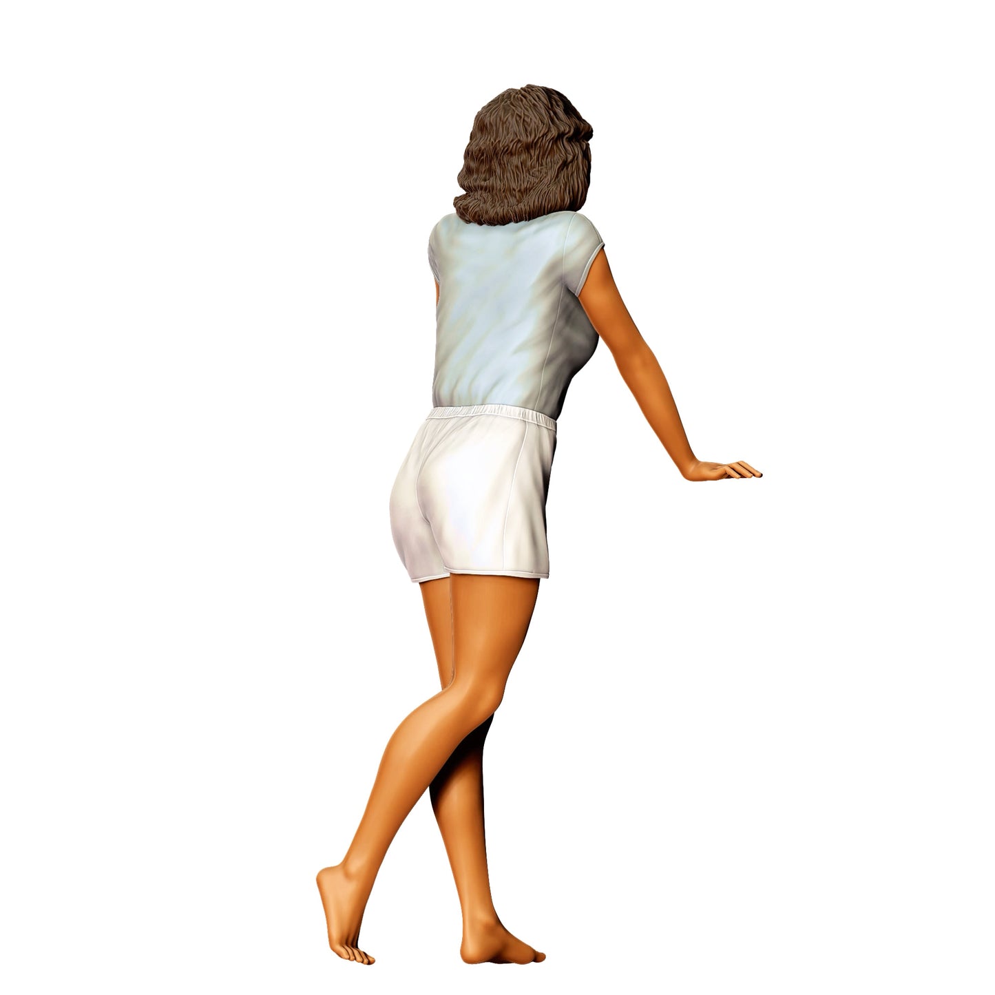 Diorama Modellbau Produktfoto 0: Lehnende Frau mit Sonnenbrille – Figur in sommerlichem Outfit (Ref. Nr. 440)
