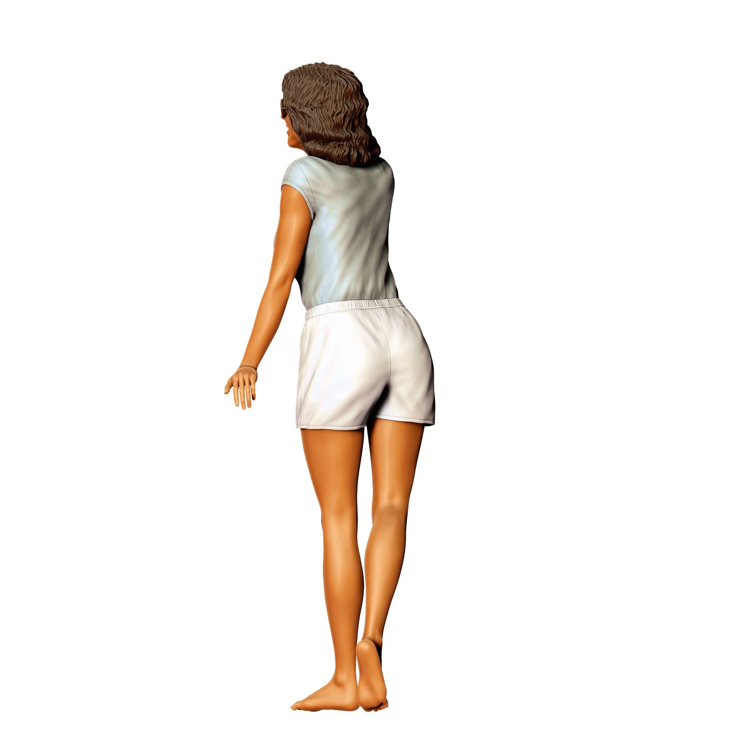 Diorama Modellbau Produktfoto 0: Lehnende Frau mit Sonnenbrille – Figur in sommerlichem Outfit (Ref. Nr. 440)