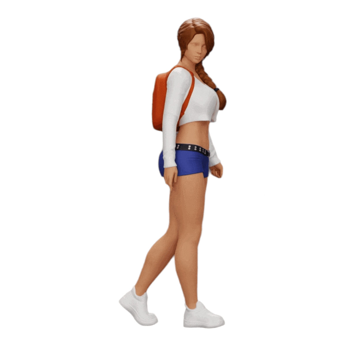 Miniatura: Chica Sexy, en Shorts, Minifalda y Mochila (Núm. a0)