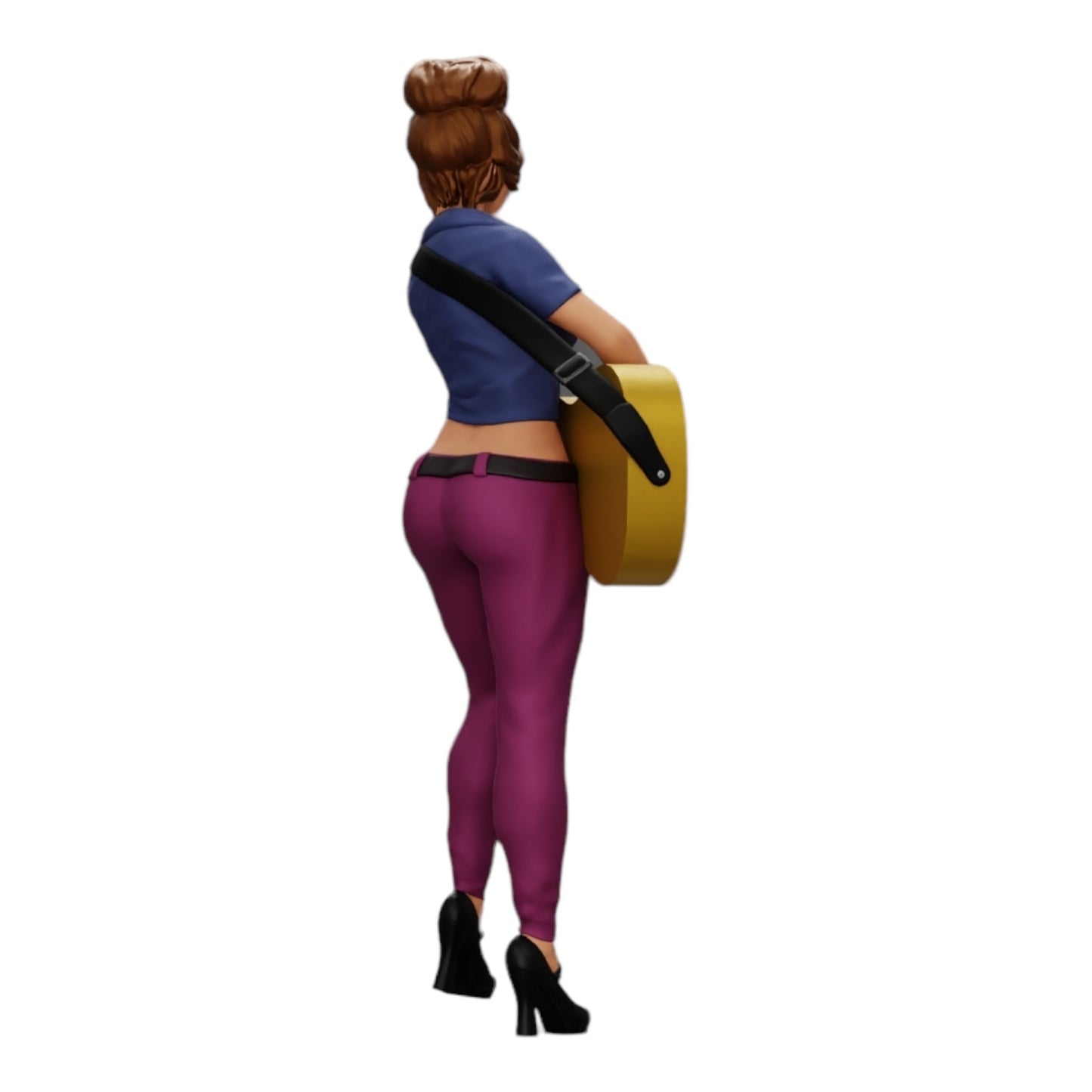 Foto de producto de modelismo de diorama 0: Joven mujer/músico en el escenario tocando guitarra acústica (Ref Nr. A13)