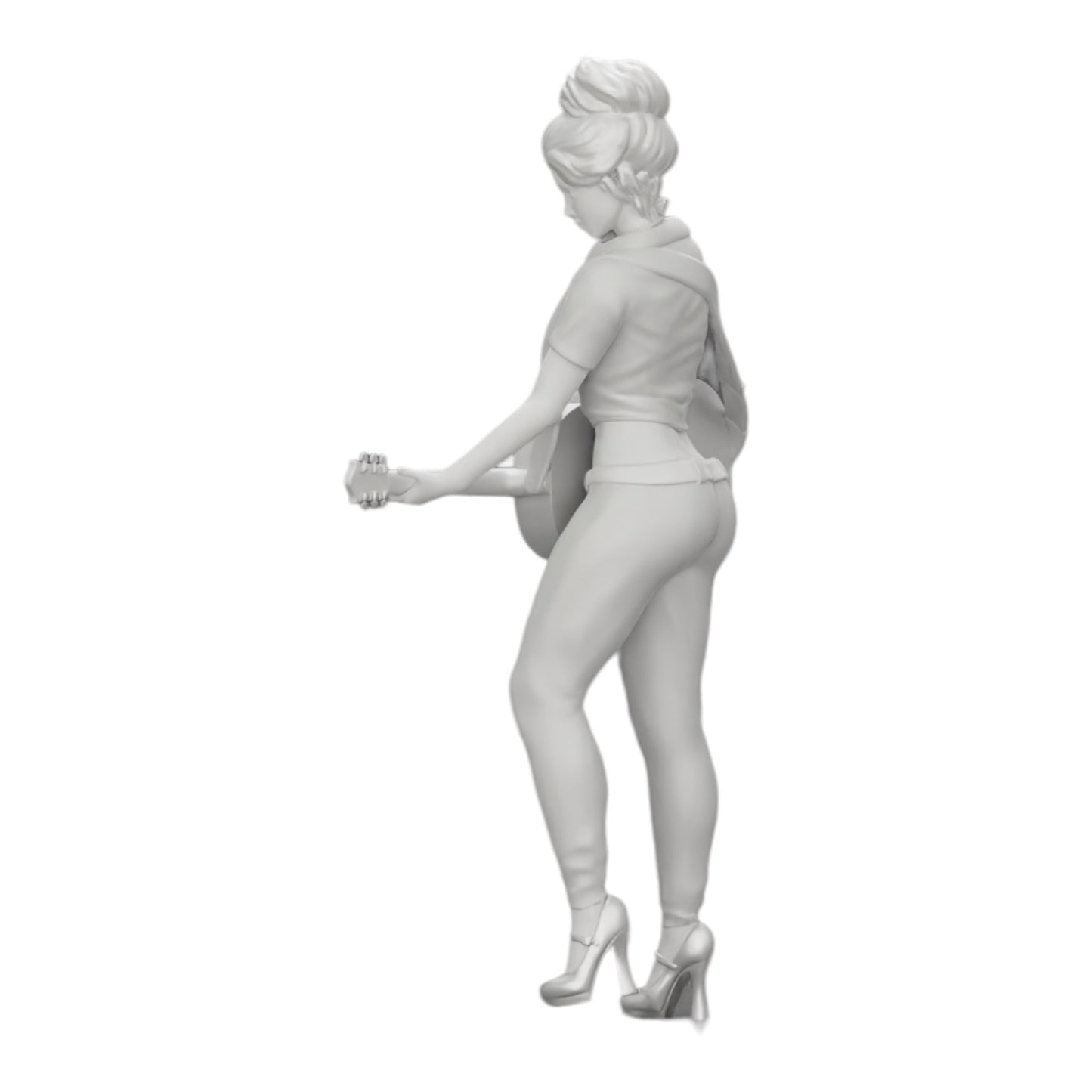 Foto de producto de modelismo de diorama 0: Joven mujer/músico en el escenario tocando guitarra acústica (Ref Nr. A13)
