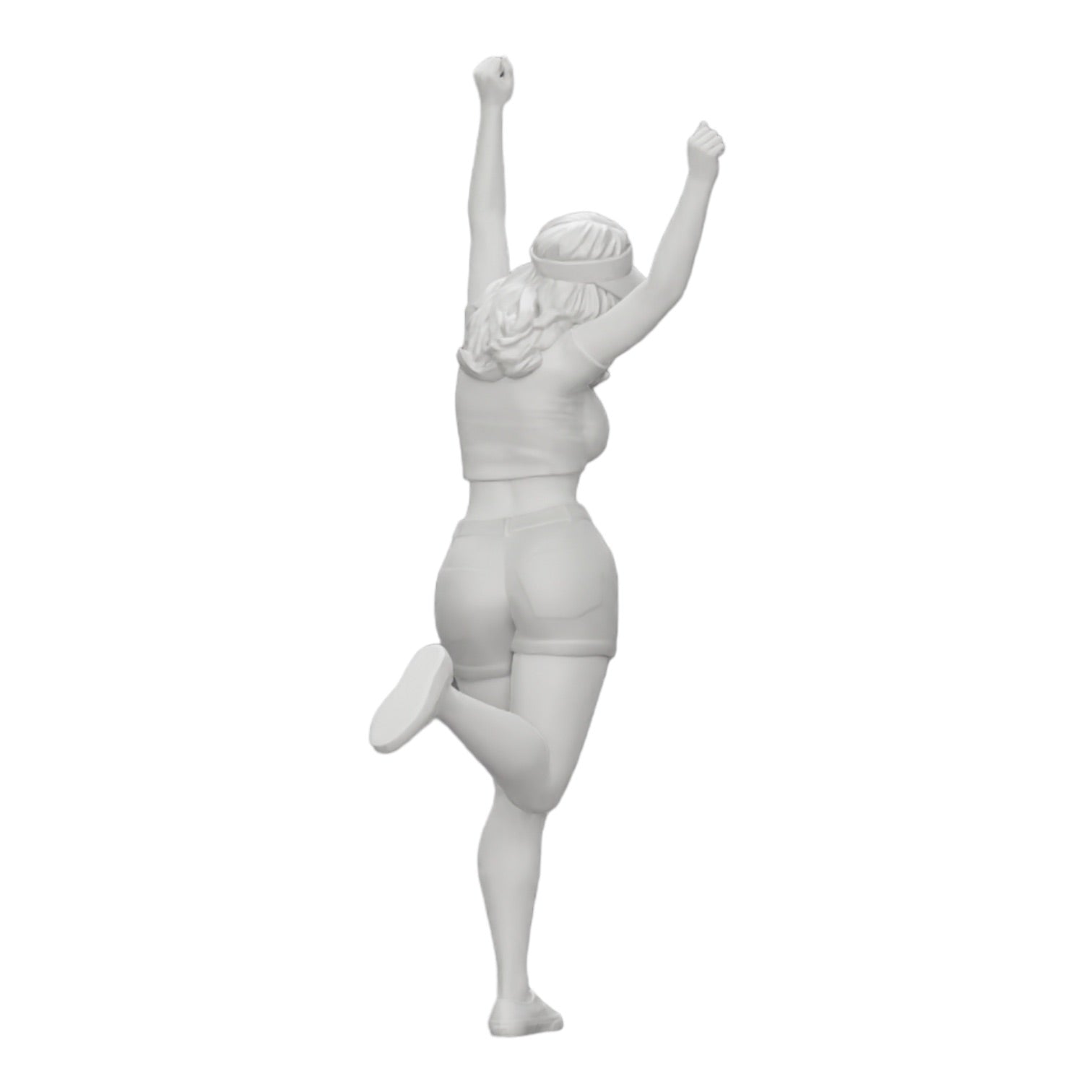 Foto del producto de modelismo de diorama 0: Niña feliz con minivestido y gorra de tenis celebra (Ref Nr. A14)