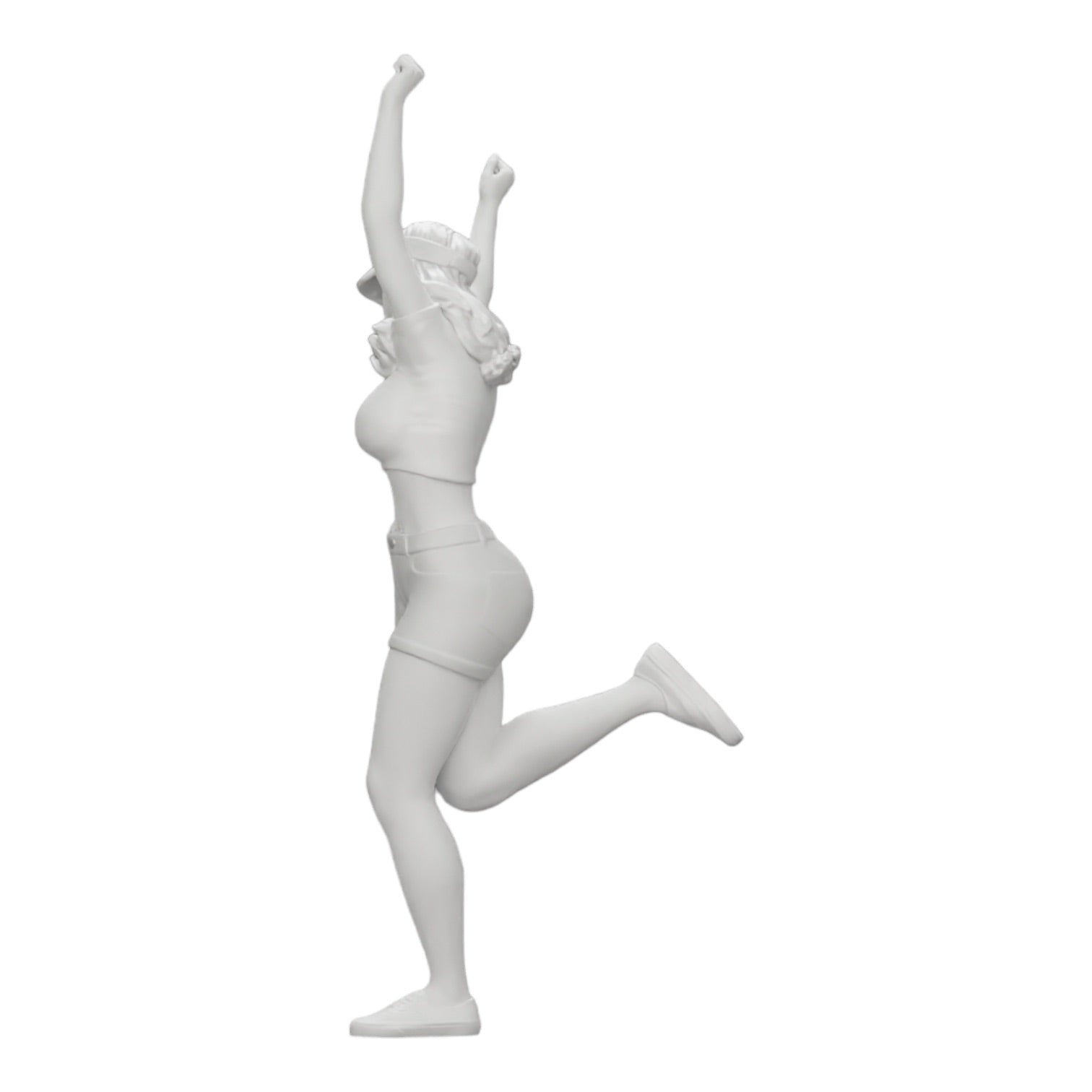 Foto del producto de modelismo de diorama 0: Niña feliz con minivestido y gorra de tenis celebra (Ref Nr. A14)