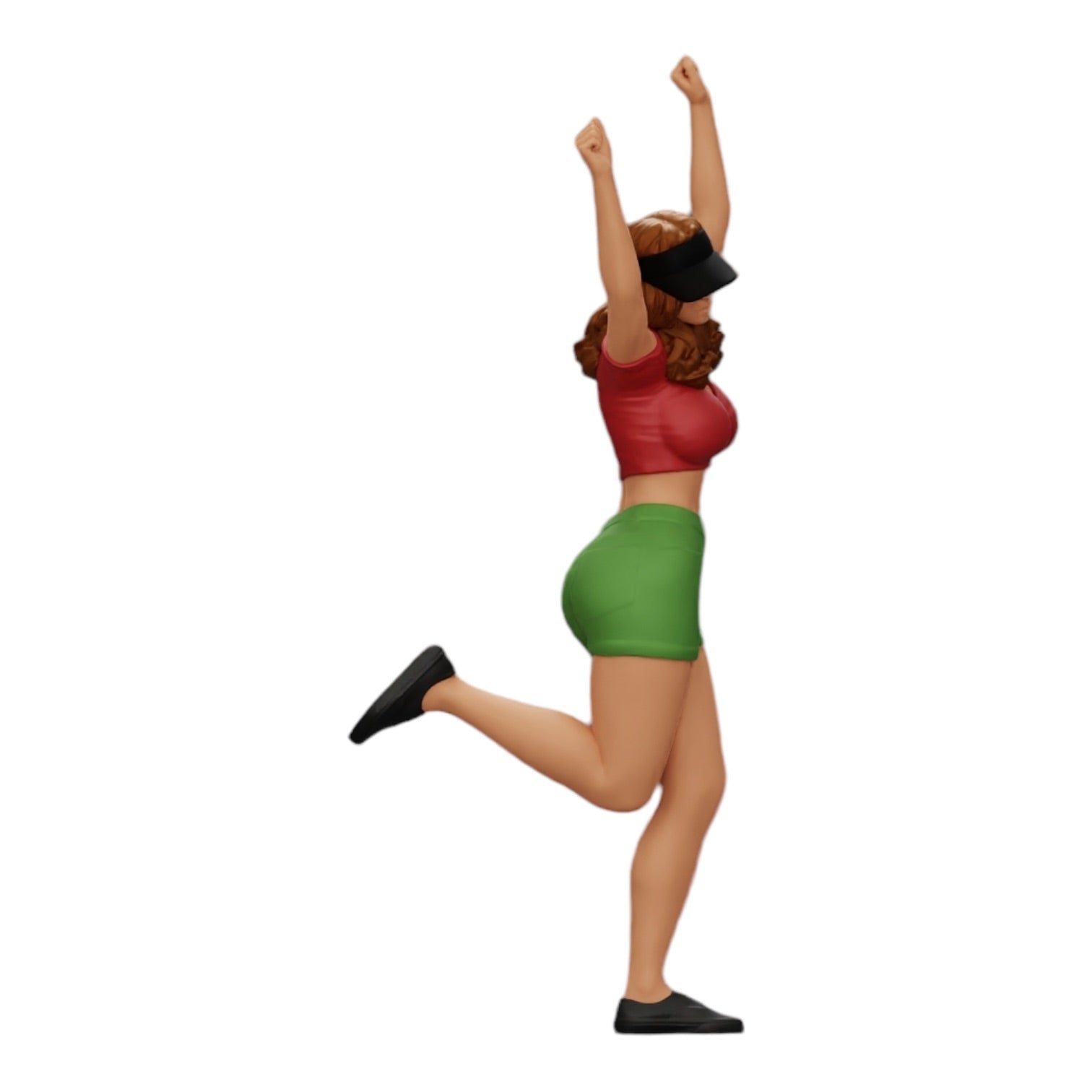 Foto del producto de modelismo de diorama 0: Niña feliz con minivestido y gorra de tenis celebra (Ref Nr. A14)