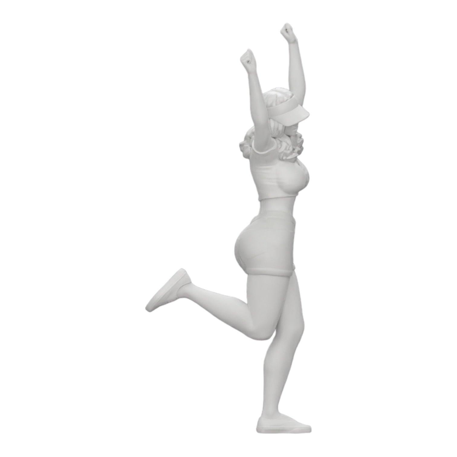 Foto del producto de modelismo de diorama 0: Niña feliz con minivestido y gorra de tenis celebra (Ref Nr. A14)