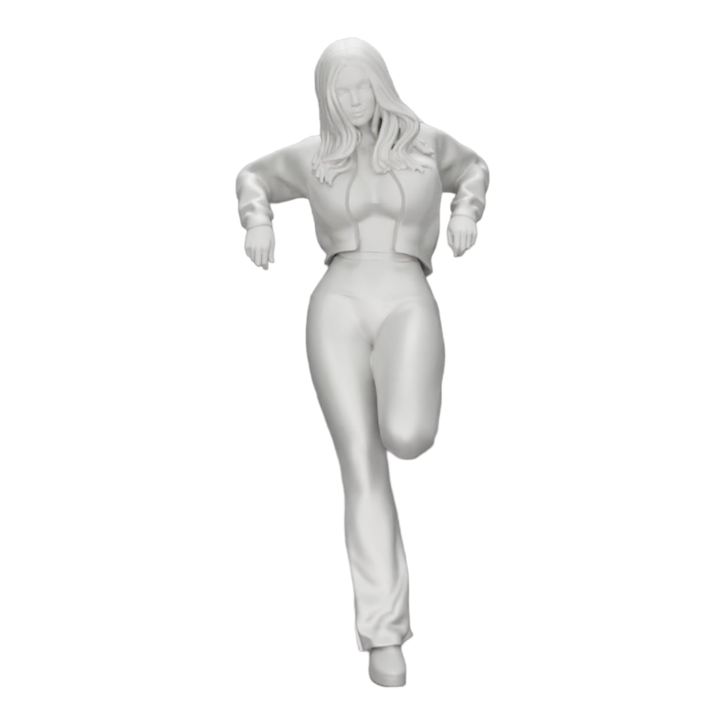 Diorama Modellbau Produktfoto 0: Mädchen mit Minijacke lehnt an Auto (Ref Nr. A18)
