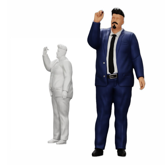 Foto de producto de diorama: Hombre de negocios corpulento escribiendo en una pizarra (Ref Nr. A19)