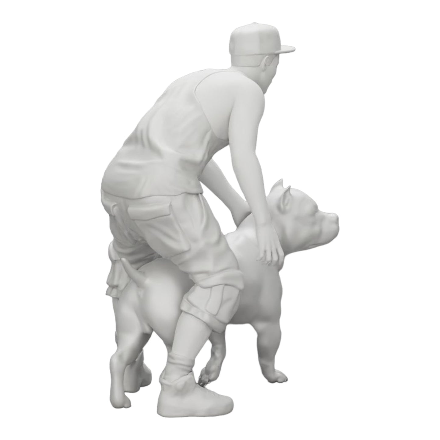 Foto de producto de modelismo diorama 0: Gangster-Homie con gorra y perro Pitbull (Ref. Nr. A22)