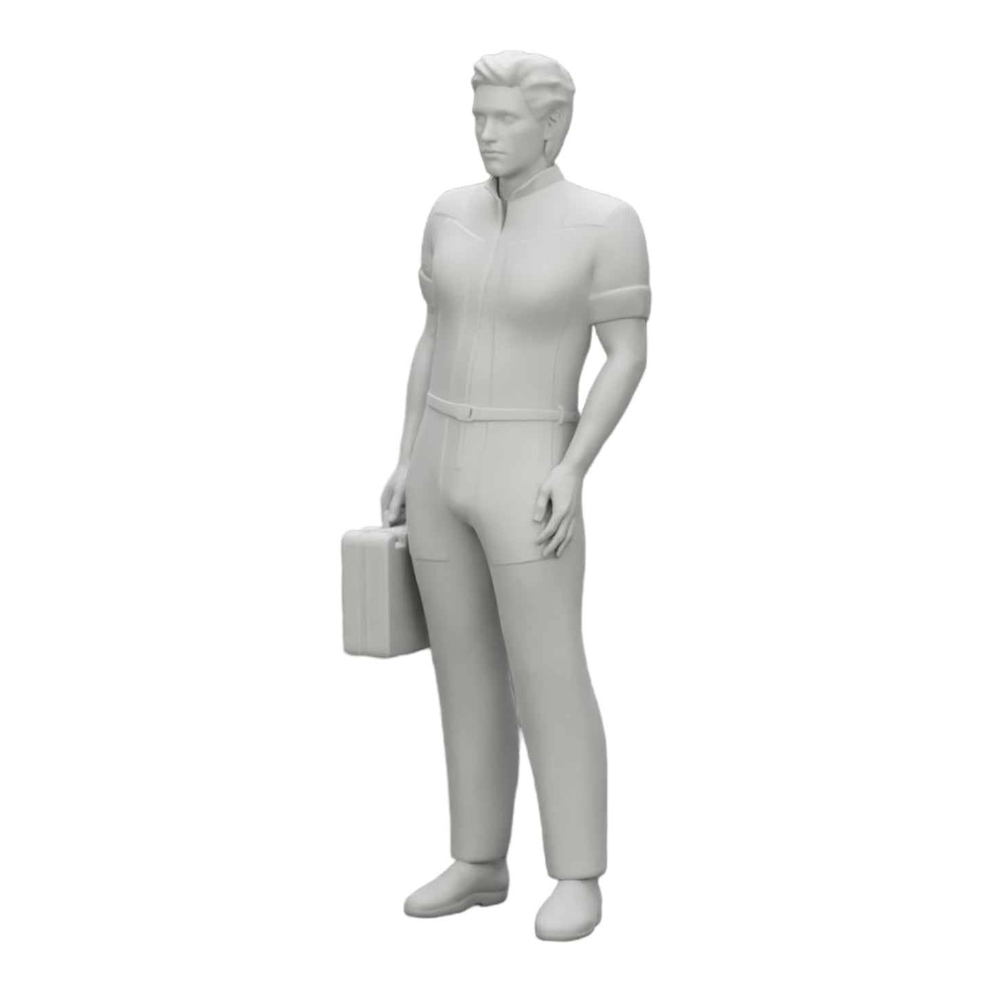 Diorama Modellbau Produktfoto 0: Sanitäter steht mit einem Erste-Hilfe-Kasten bereit (Ref Nr. A28)