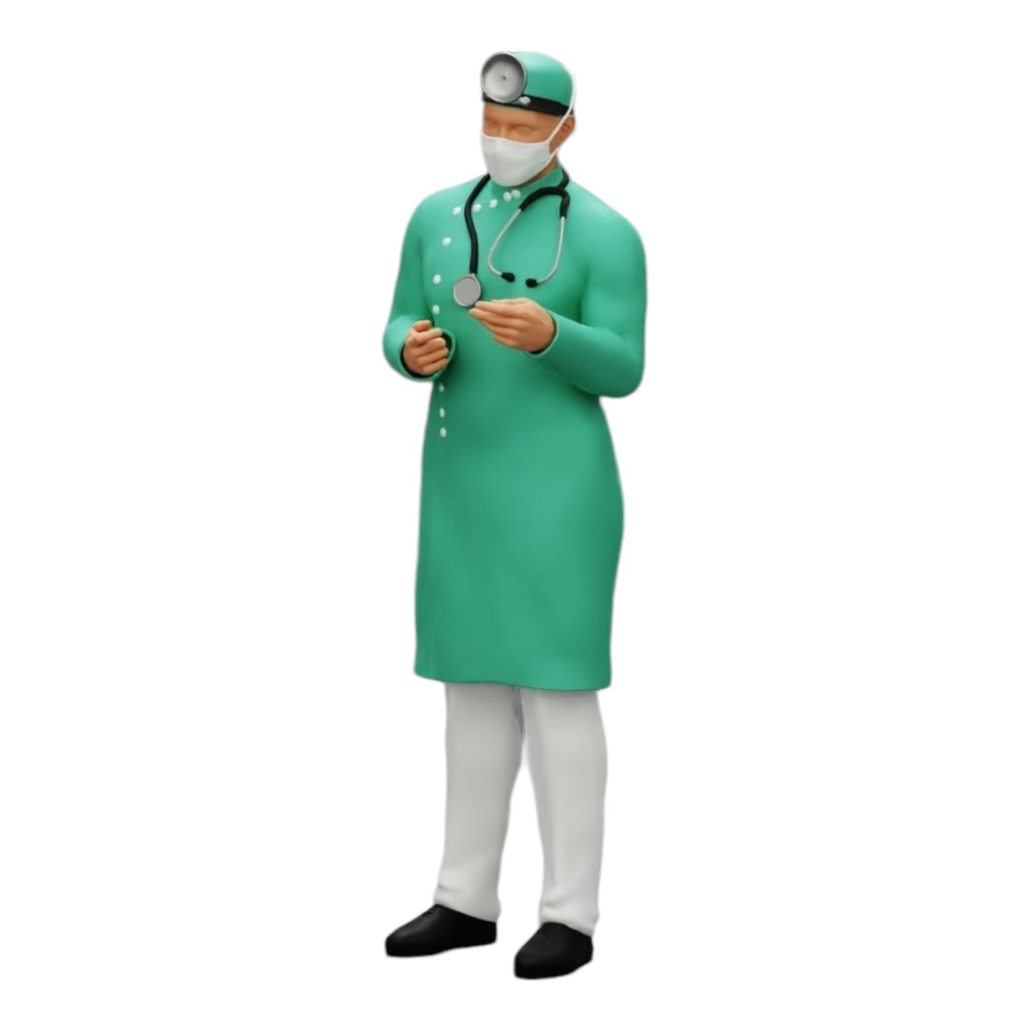 Diorama Modellbau Produktfoto 0: Chirurg/Arzt im Krankenhaus mit Stethoskop (Ref Nr. A29)