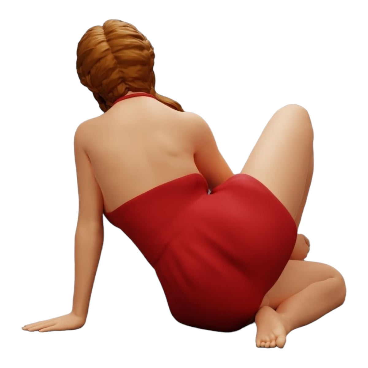 Foto de producto de modelismo de diorama 0: Mujer atractiva sentada relajada en cuclillas (Ref Nr. A34)