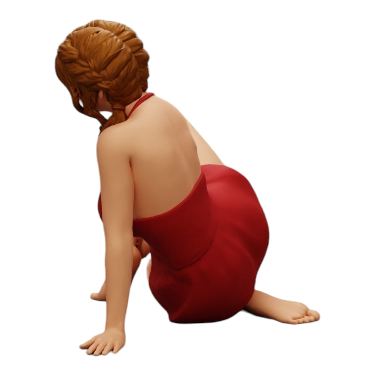 Foto de producto de modelismo de diorama 0: Mujer atractiva sentada relajada en cuclillas (Ref Nr. A34)