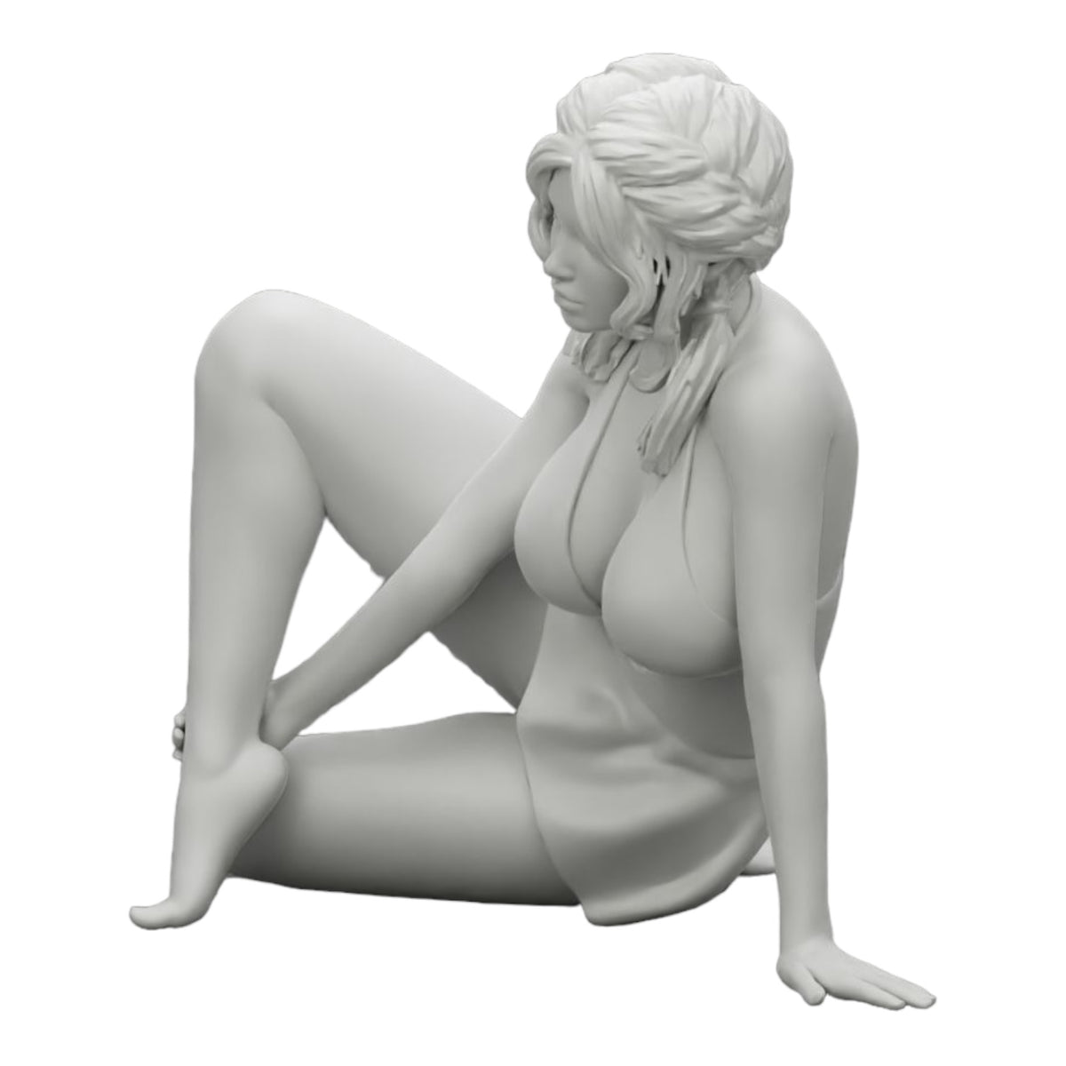 Foto de producto de modelismo de diorama 0: Mujer atractiva sentada relajada en cuclillas (Ref Nr. A34)