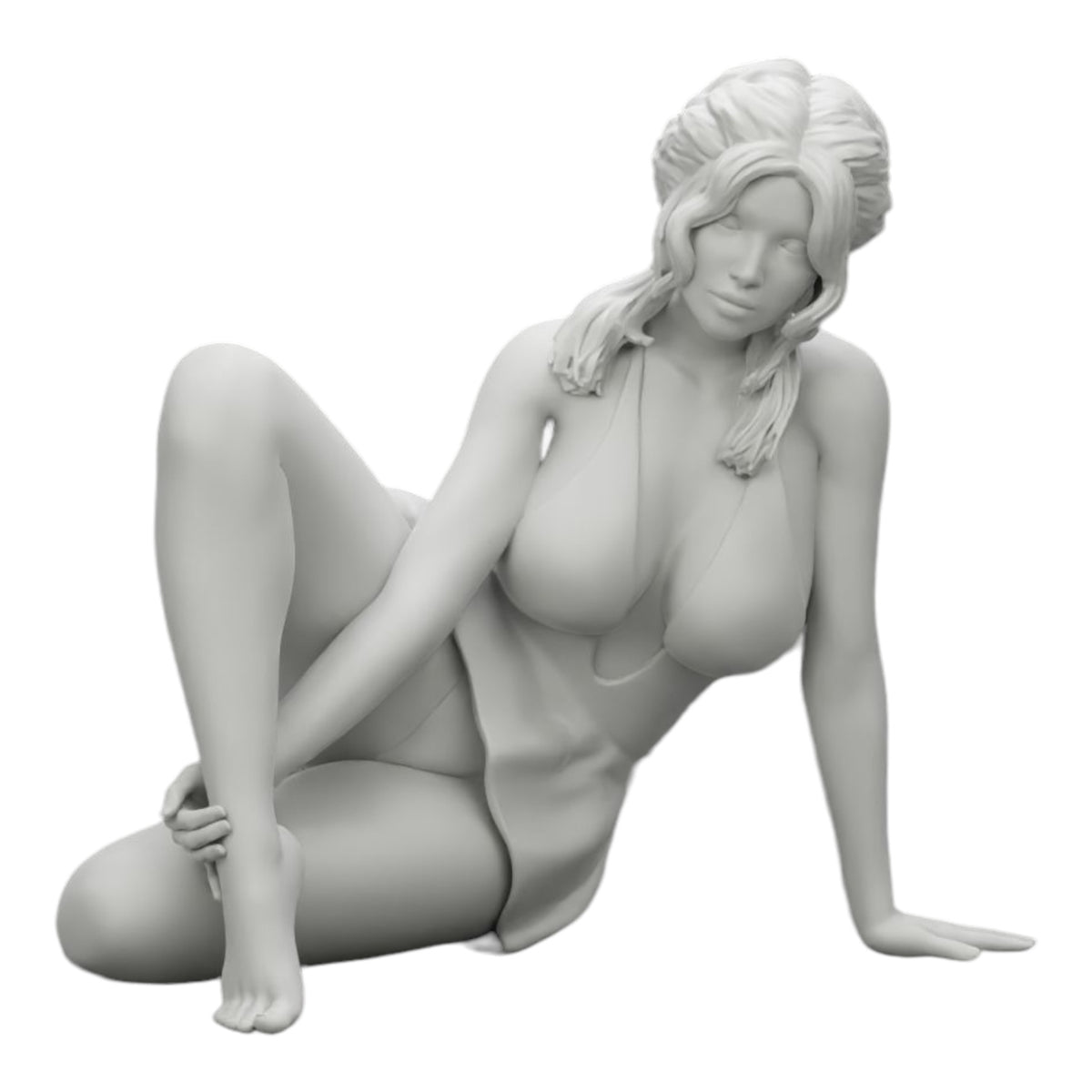 Foto de producto de modelismo de diorama 0: Mujer atractiva sentada relajada en cuclillas (Ref Nr. A34)