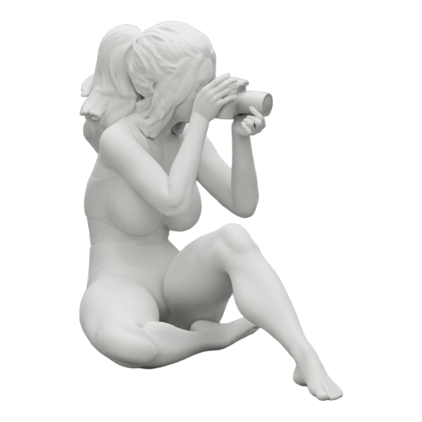 Foto de producto de modelismo de diorama 0: Fotógrafa en bikini sentada sosteniendo una cámara (Ref Nr. A35)