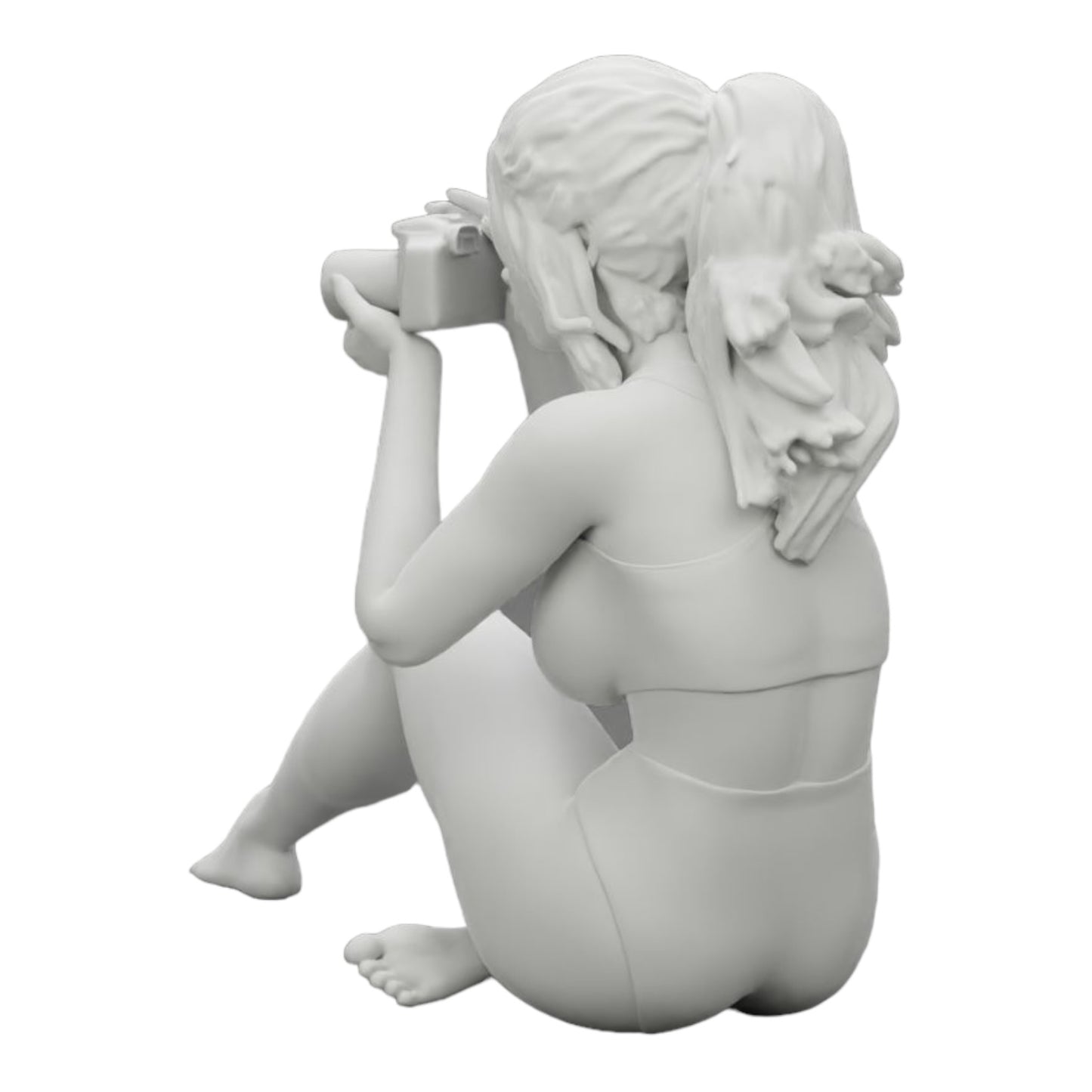 Foto de producto de modelismo de diorama 0: Fotógrafa en bikini sentada sosteniendo una cámara (Ref Nr. A35)