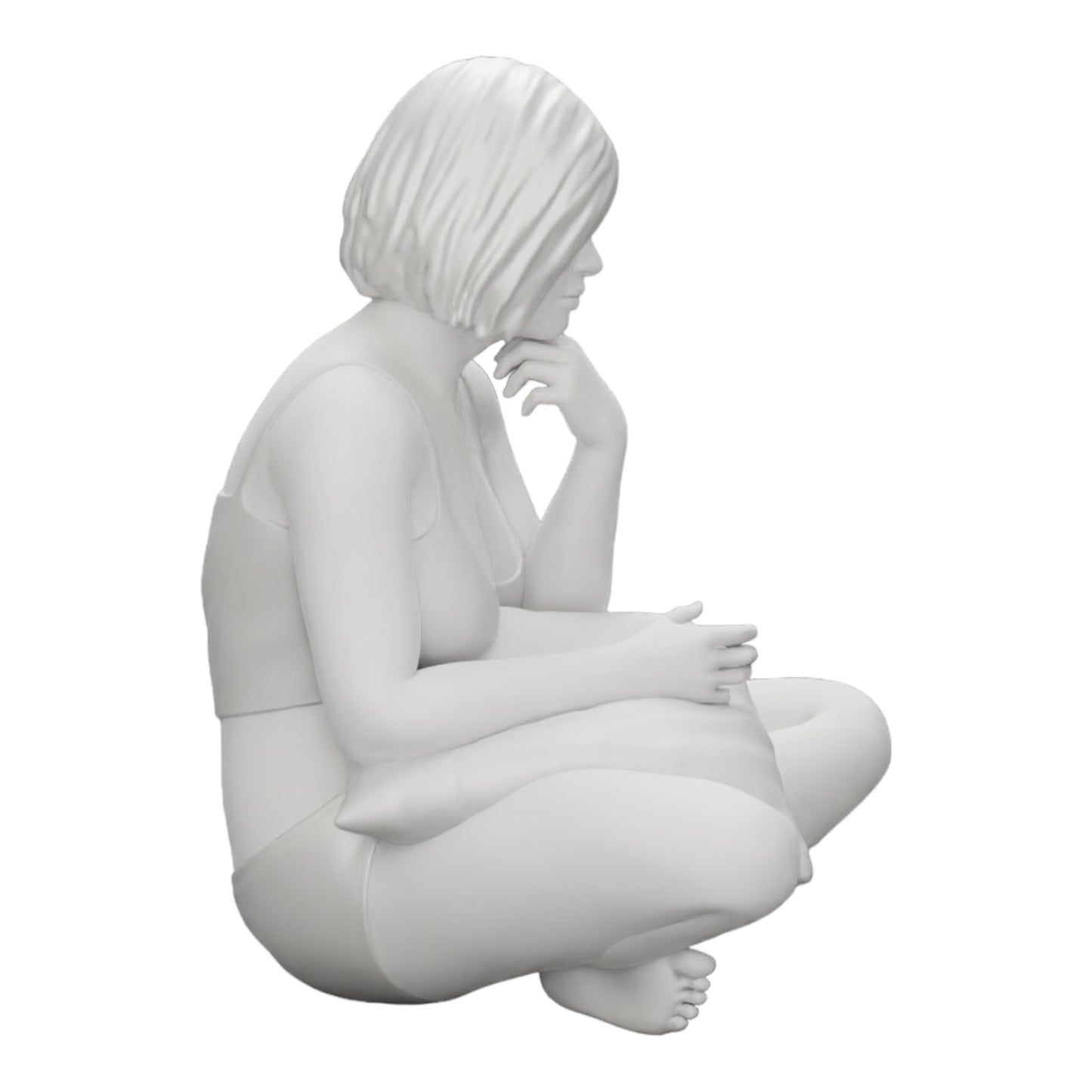 Foto del producto de modelismo de diorama 0: Niña sentada frente al televisor con almohadas en las piernas (Ref Nr. A36)