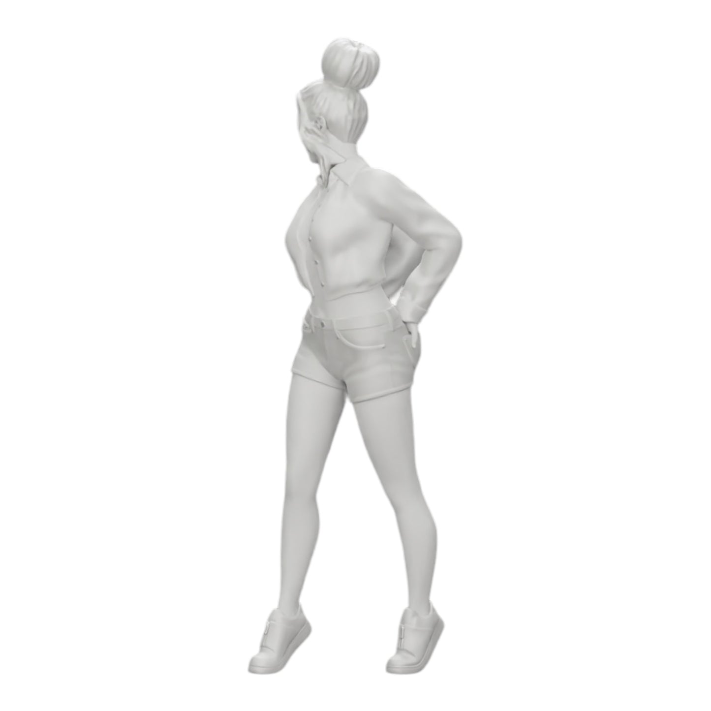 Diorama Modellbau Produktfoto 0: Sexy Mädchen in Shorts und offenem Minishirt und Händen in Gesäßtasche (Ref Nr. A38)