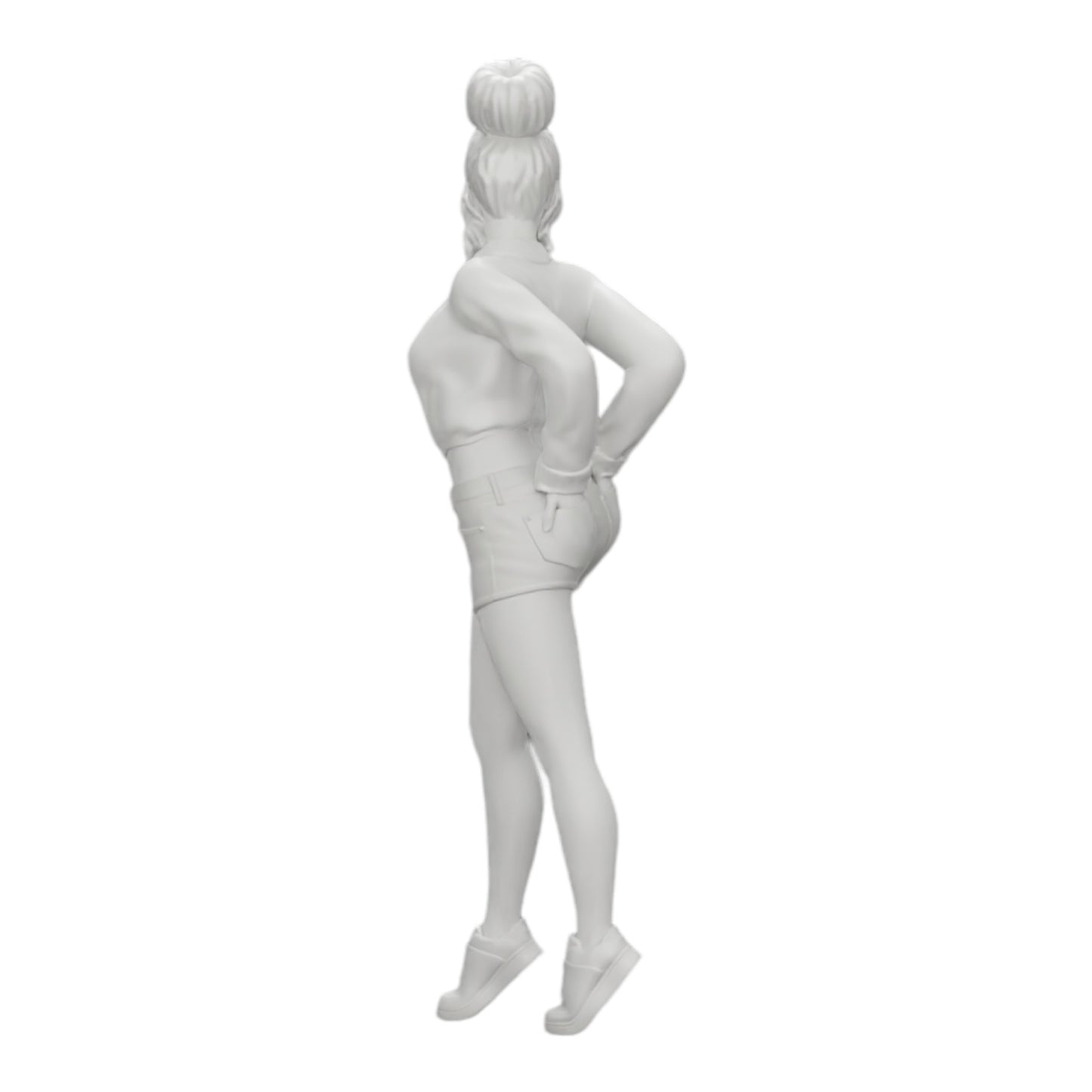 Diorama Modellbau Produktfoto 0: Sexy Mädchen in Shorts und offenem Minishirt und Händen in Gesäßtasche (Ref Nr. A38)