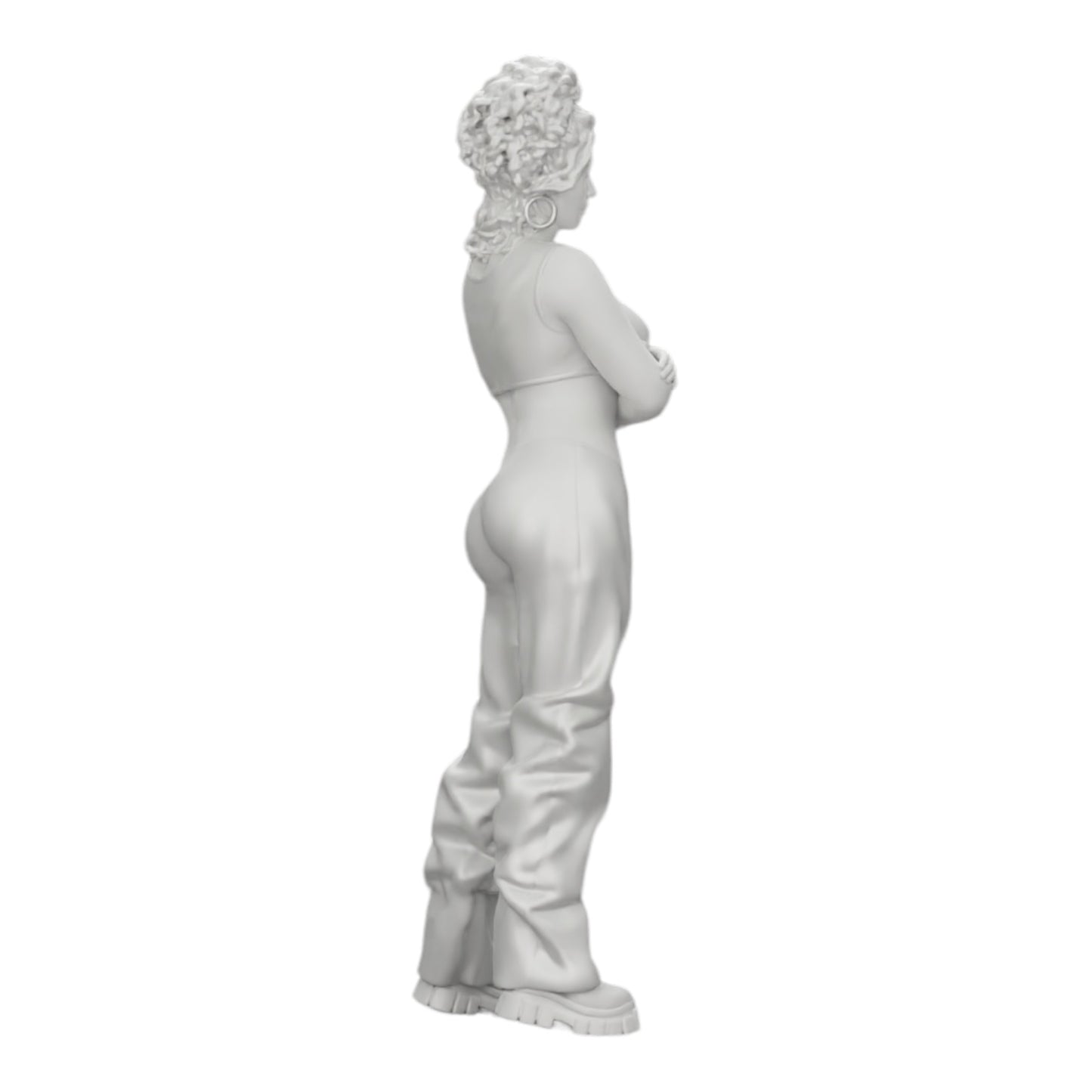Diorama Modellbau Produktfoto 0: Mädchen mit lockigem Haar in weiten Hosen mit verschränkten Händen (Ref Nr. A39)