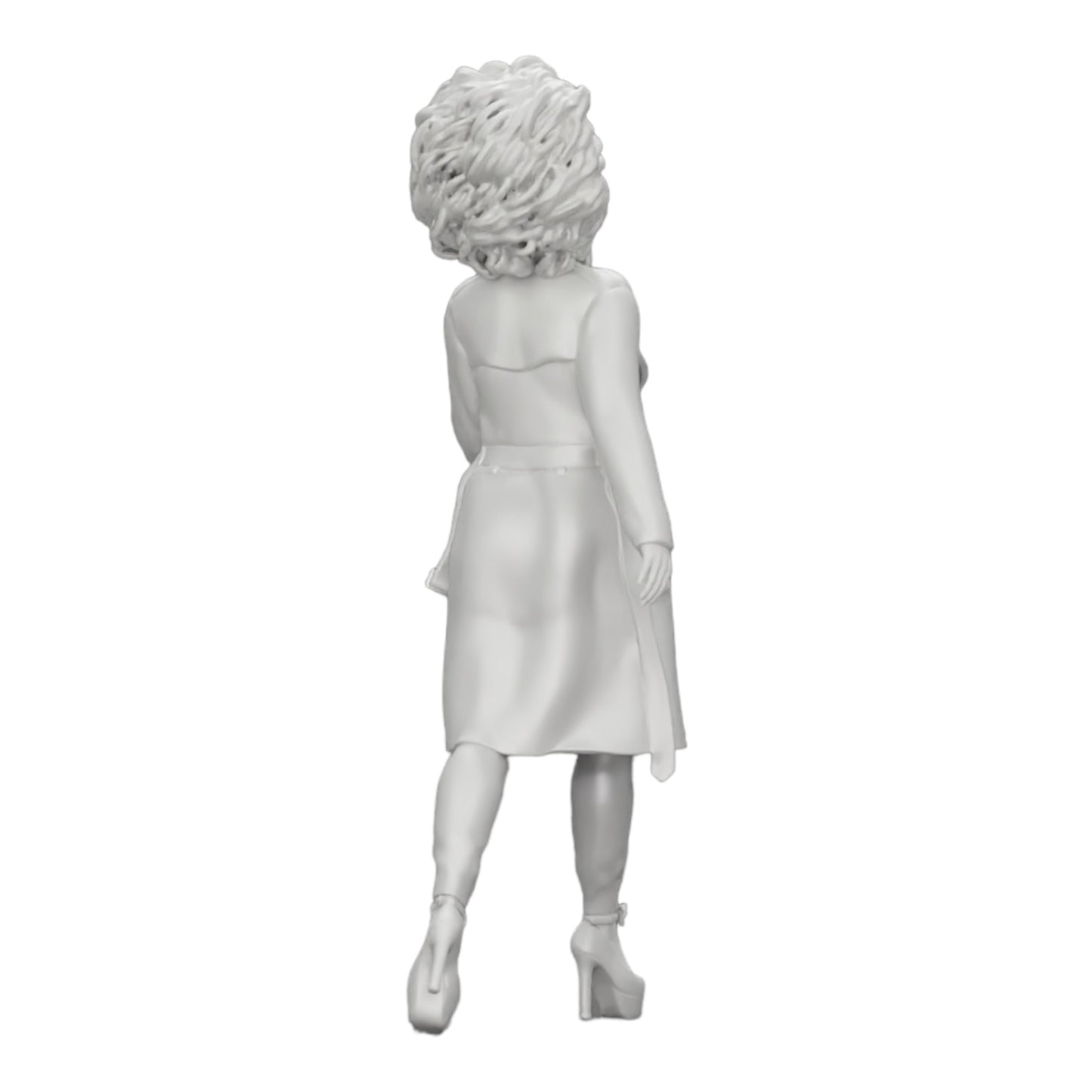 Diorama Modellbau Produktfoto 0: Modische Frau mit lockigem Haar in langen, offenen Mantel spaziert (Ref Nr. A40)