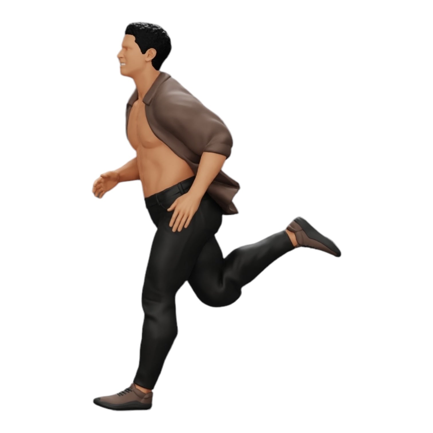 Foto del producto de modelismo de diorama 0: Hombre con camisa abierta huyendo de su arresto (Ref Nr. A41)