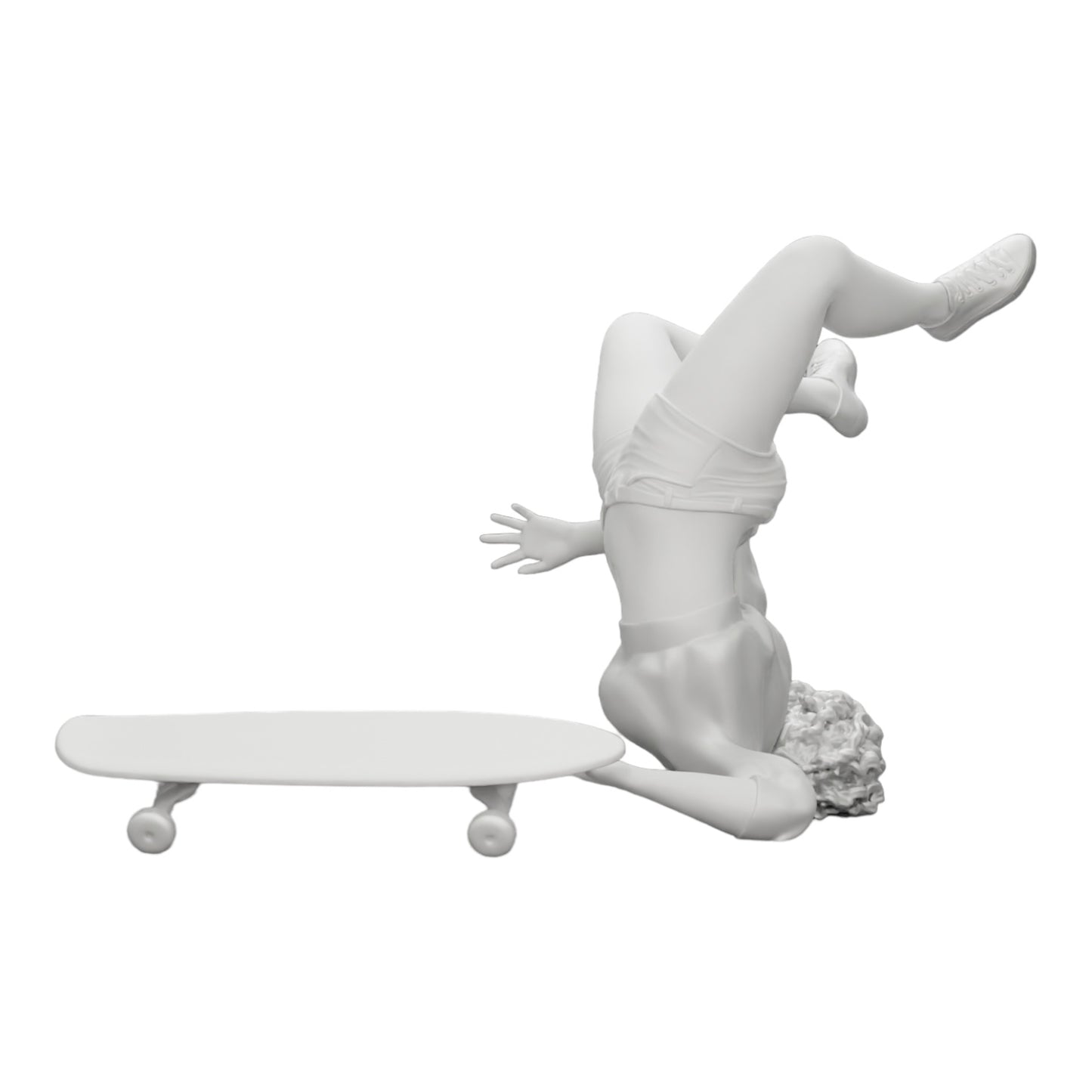 Foto de producto de modelismo de diorama 0: Niña con cabello rizado cae de la patineta durante el deporte (Ref Nr. A44)