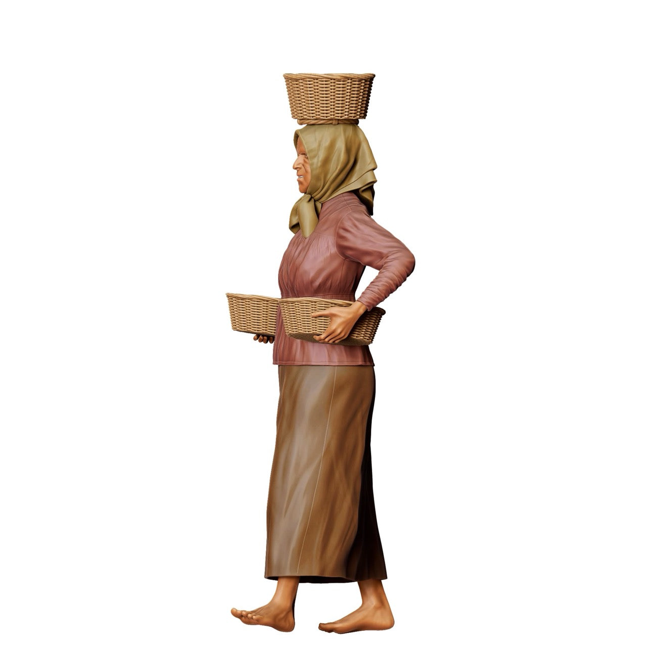 Imagen del producto 7 de 7: Miniatura: Campesina con cestas - Vieja agricultora en el trabajo (N.º 303)