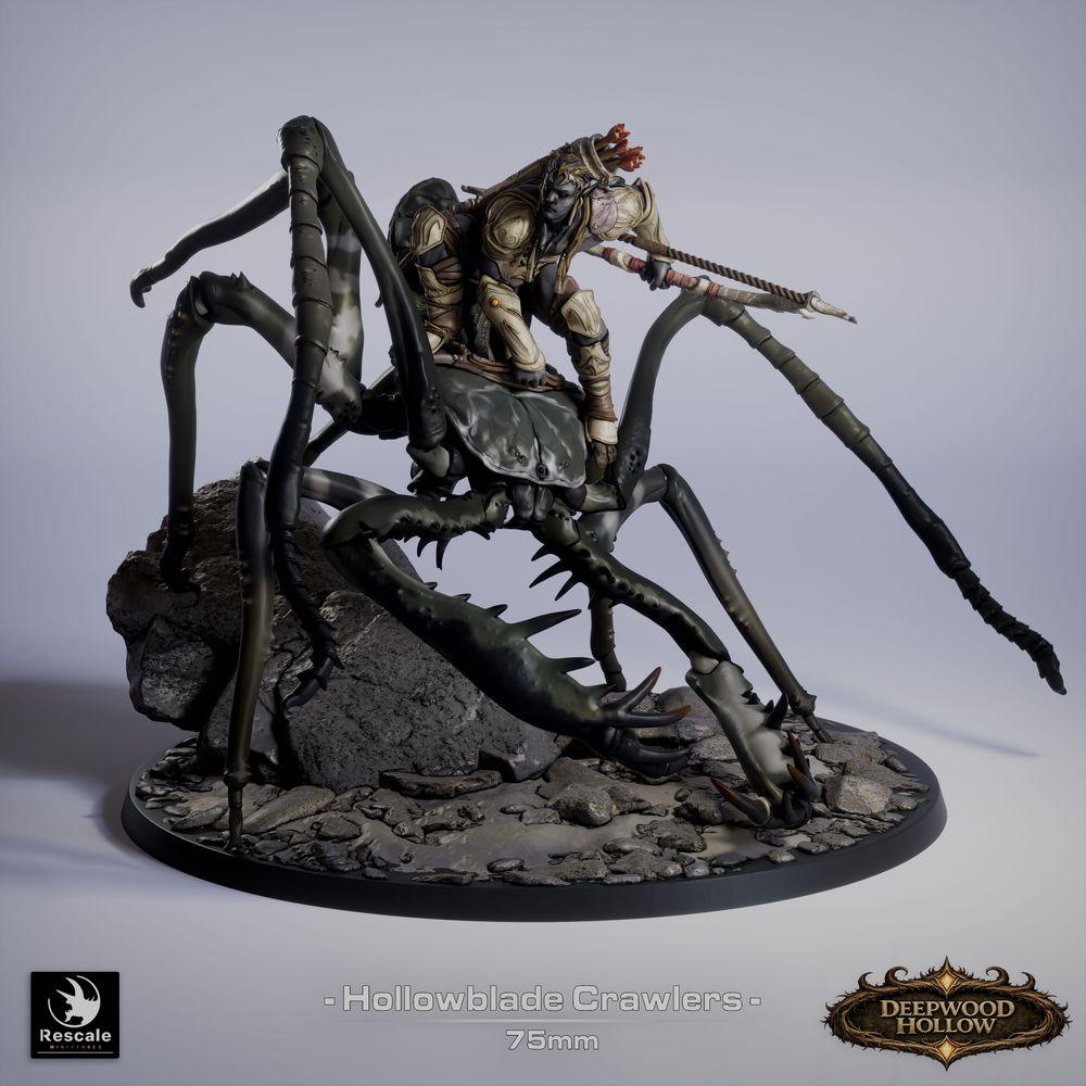 Foto del producto Tabletop 28mm Lord of the Print (LotP) 0: Tabletop Miniatura: Jinete de lanza de elfo oscuro sobre monstruo arácnido, montura de araña/cangrejo con pinzas, lanza/gleve, jinete de monstruo, monstruo jefe (26_03_F5)
