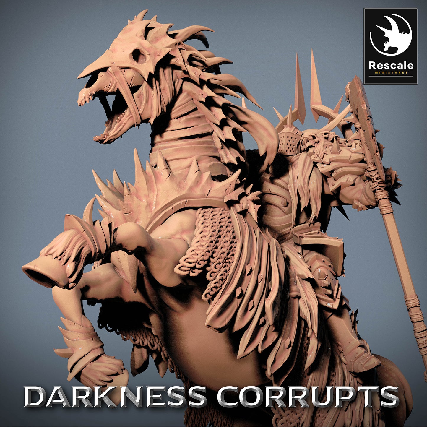 Imagen del producto 4 de 4: Miniatura de Tabletop: Jinete del Infierno - Guerrero Demoníaco a Caballo con Lanza/Arma de asta, Caballero Oscuro/Caballero de la Muerte, Guerrero del Caos - Miniatura de Jinete para Wargaming y Skirmish (23_07_D2)